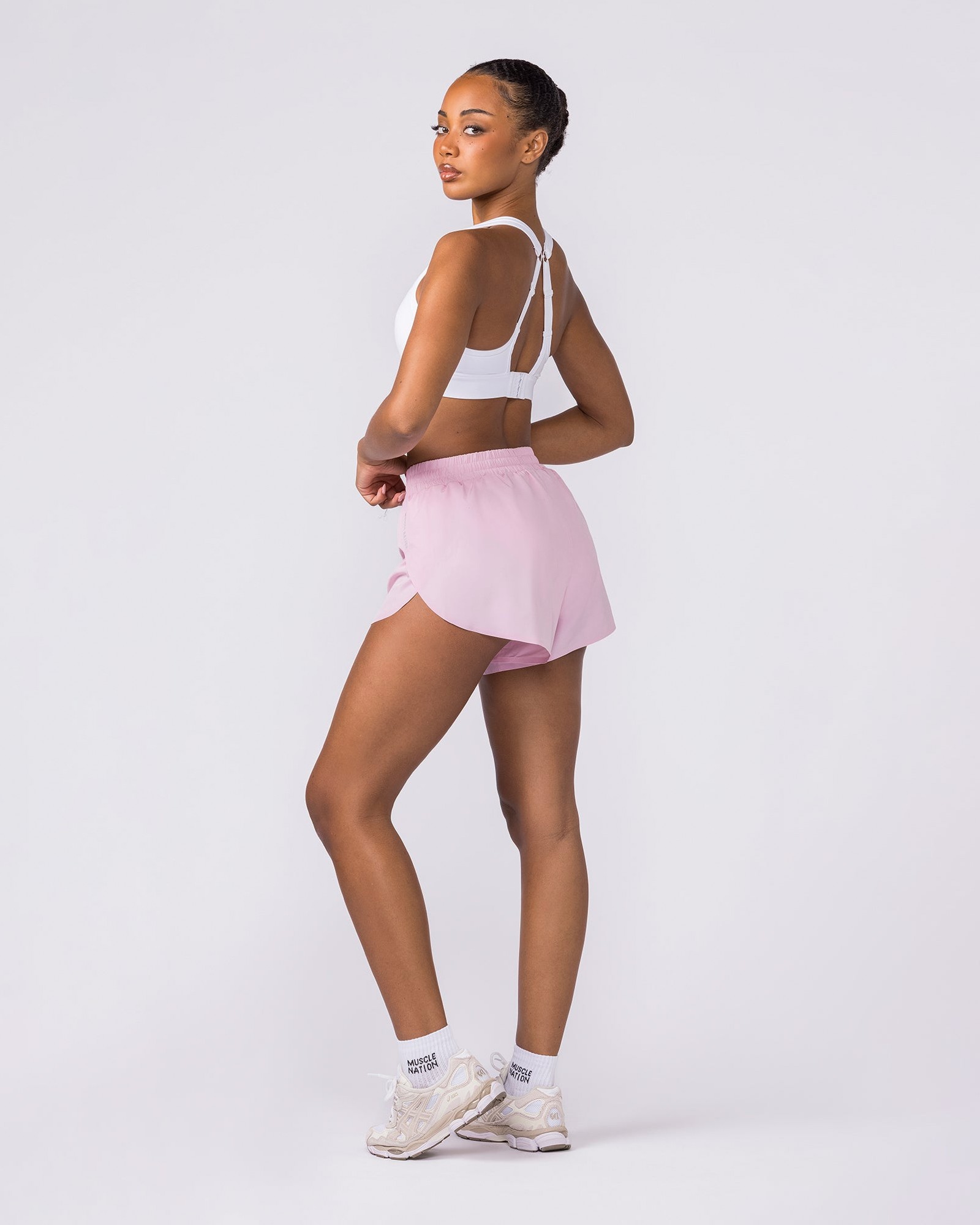 Pace 3" High-Waisted Run Shorts - Blossom