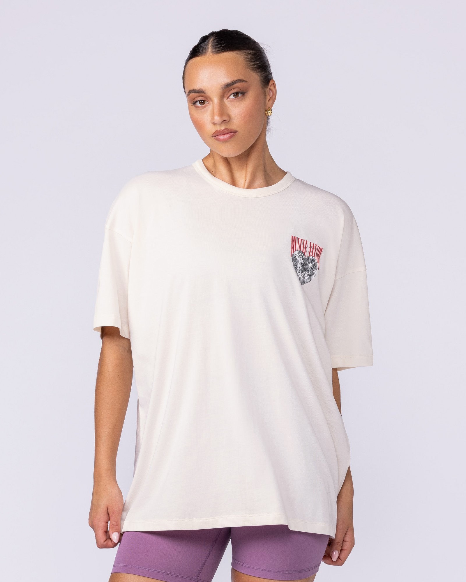 Less Panic More Disco Oversized Tee - Travertine