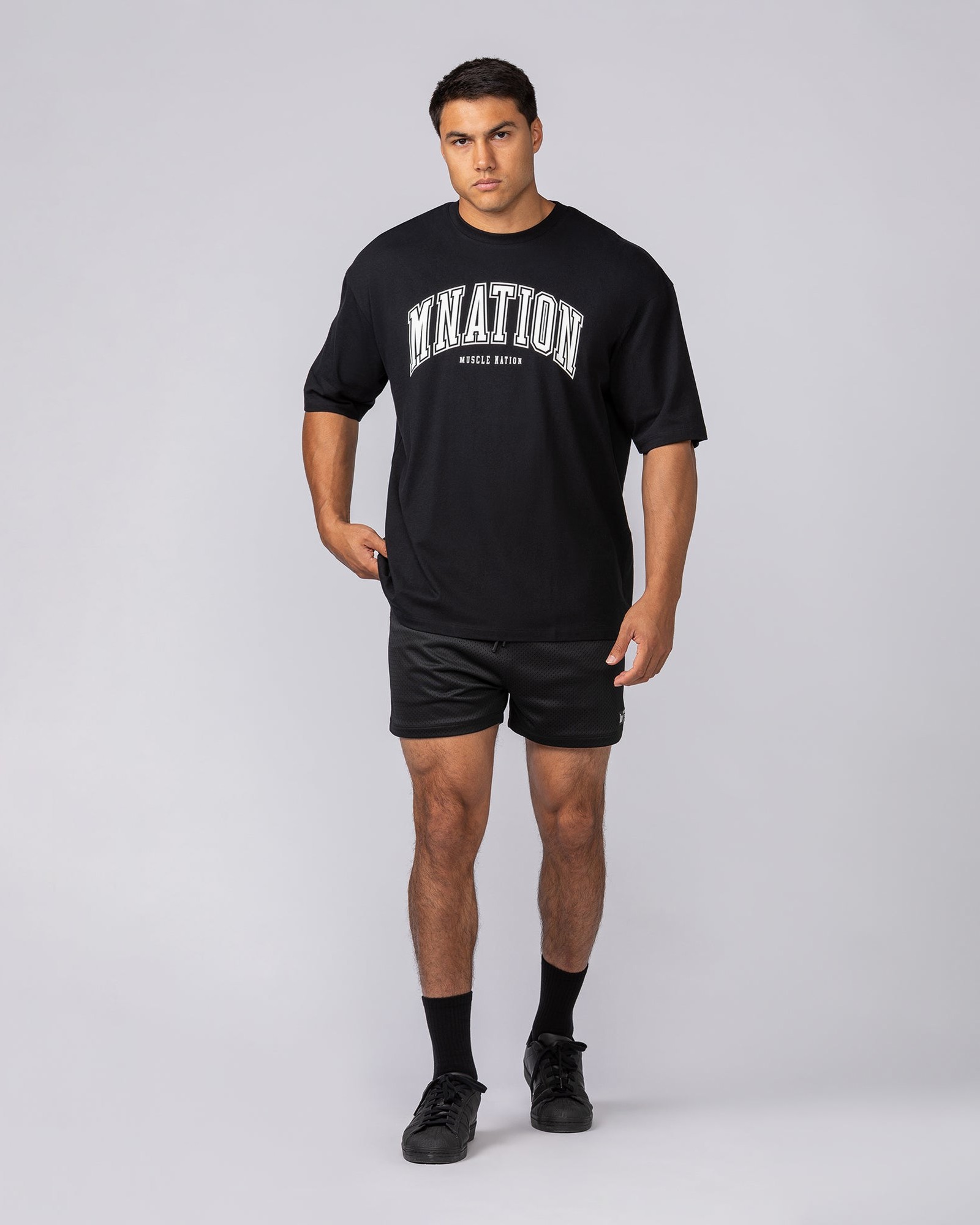 Varsity Training Oversized Tee - Black