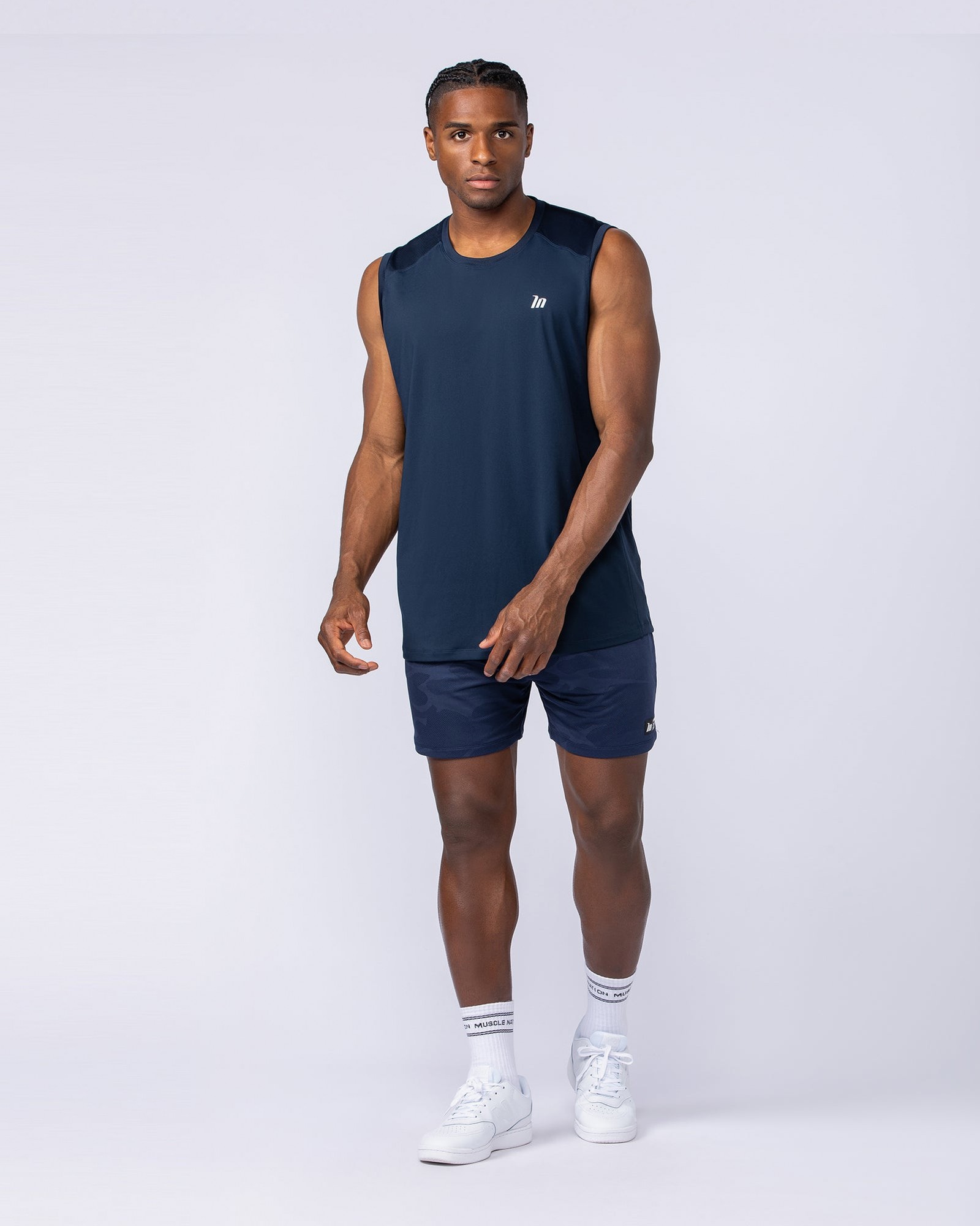 Tech Camo Lay Up 5" Shorts - Navy Camo