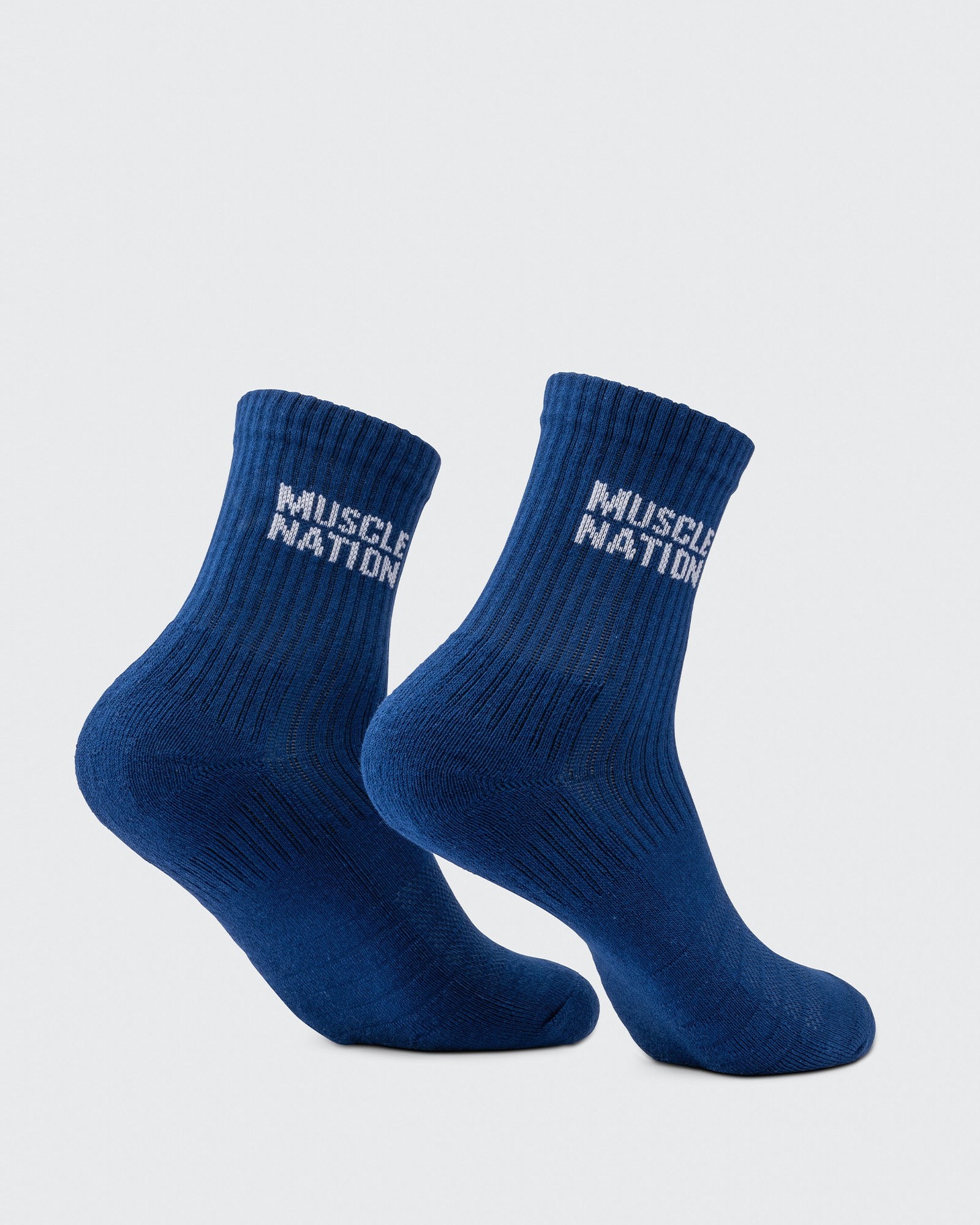 Womens Essential Crew Socks (3x Pack) - Navy / Hawaiian Blue / Off White