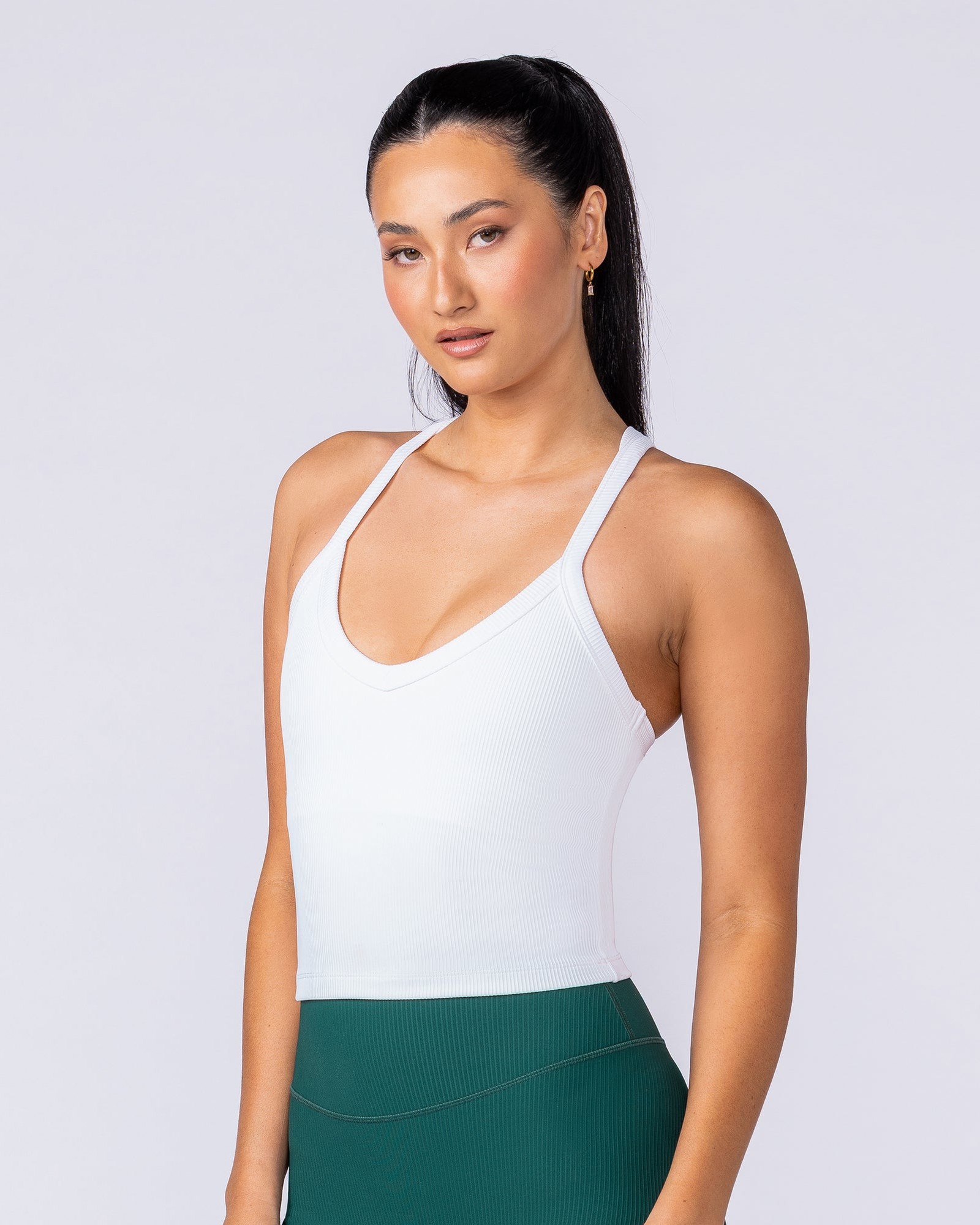 Stunner Rib Bra Tank - White
