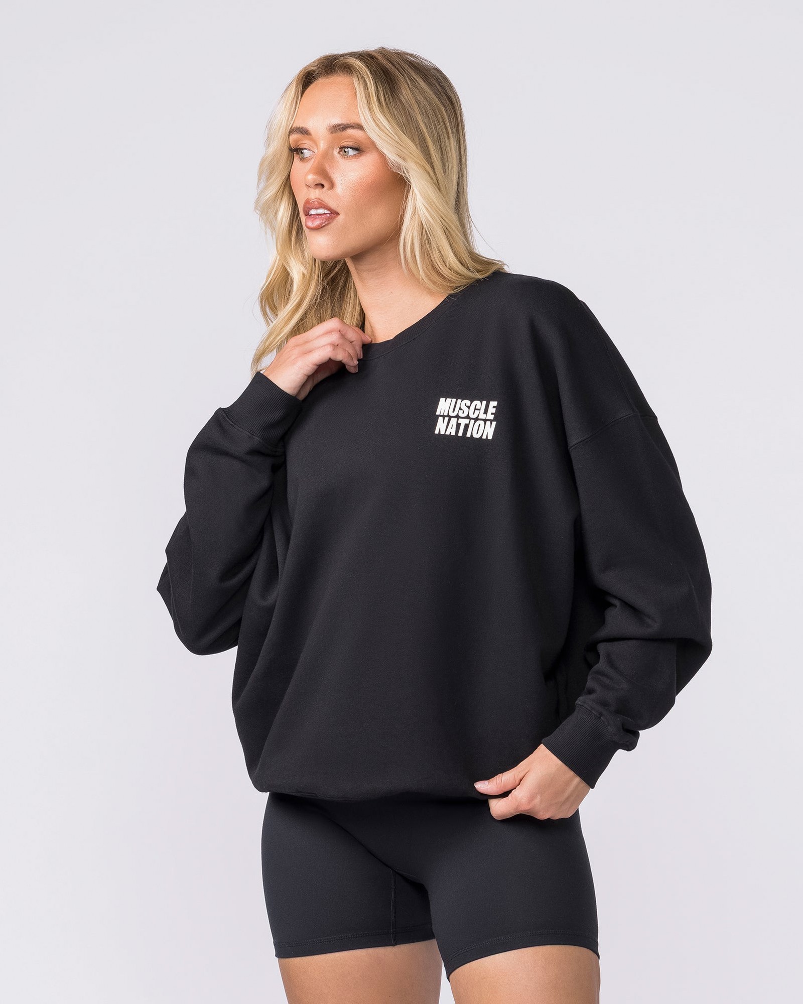 Kick-Start Boxy Pullover - Black