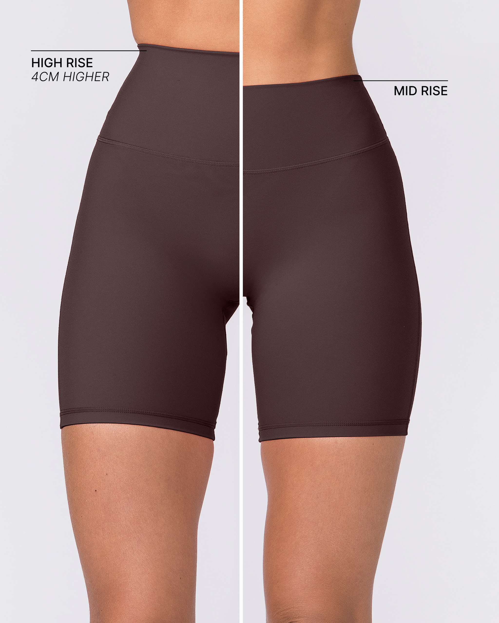 Aura Peachy High Invisible Scrunch Bike Shorts - Cocoa