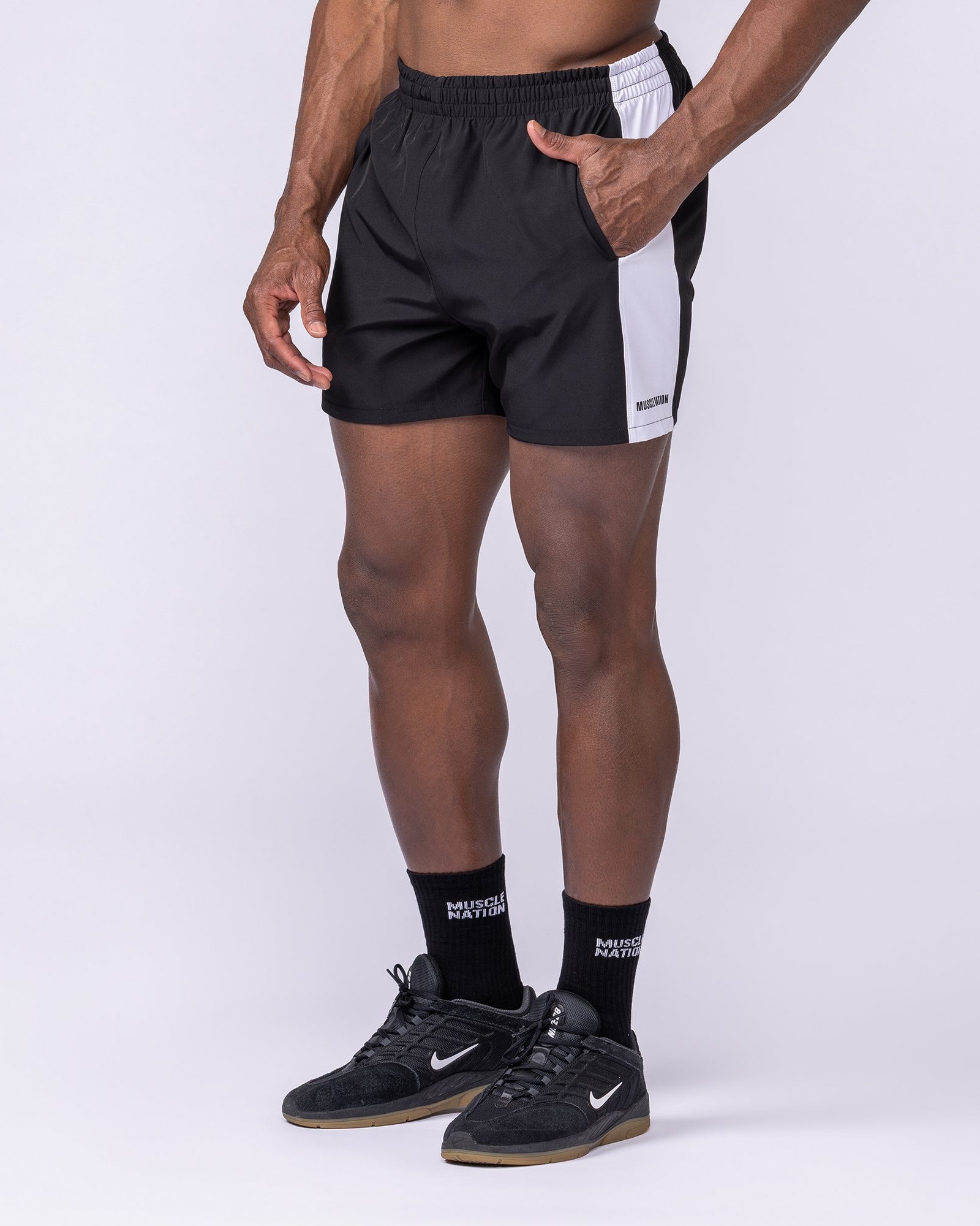 Panelled Function 4" Shorts - Black