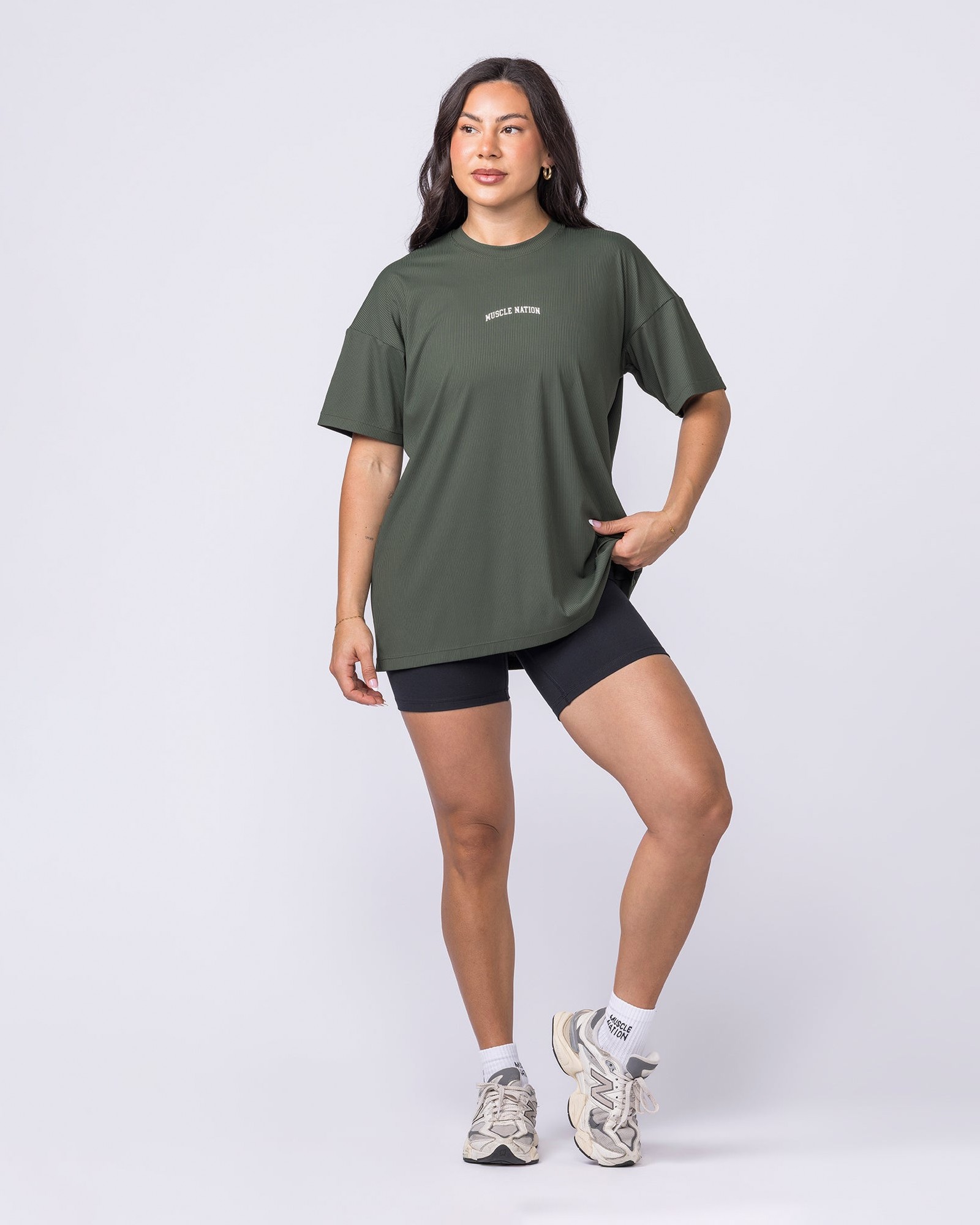 Relaxed Rib Training Tee - Dark Eucalyptus