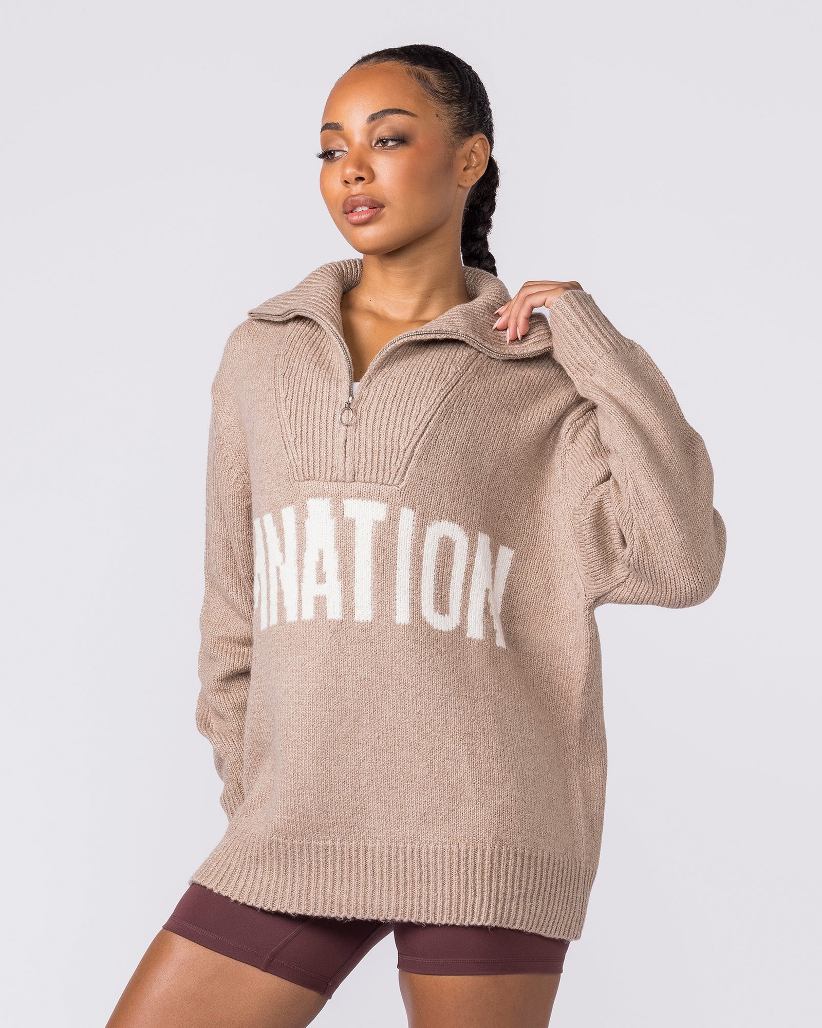 Heritage Oversized Knit - Fossil