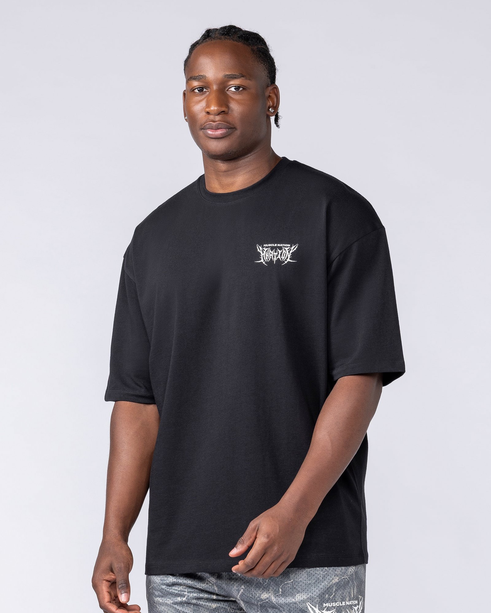 Gothic Oversized Tee - Black
