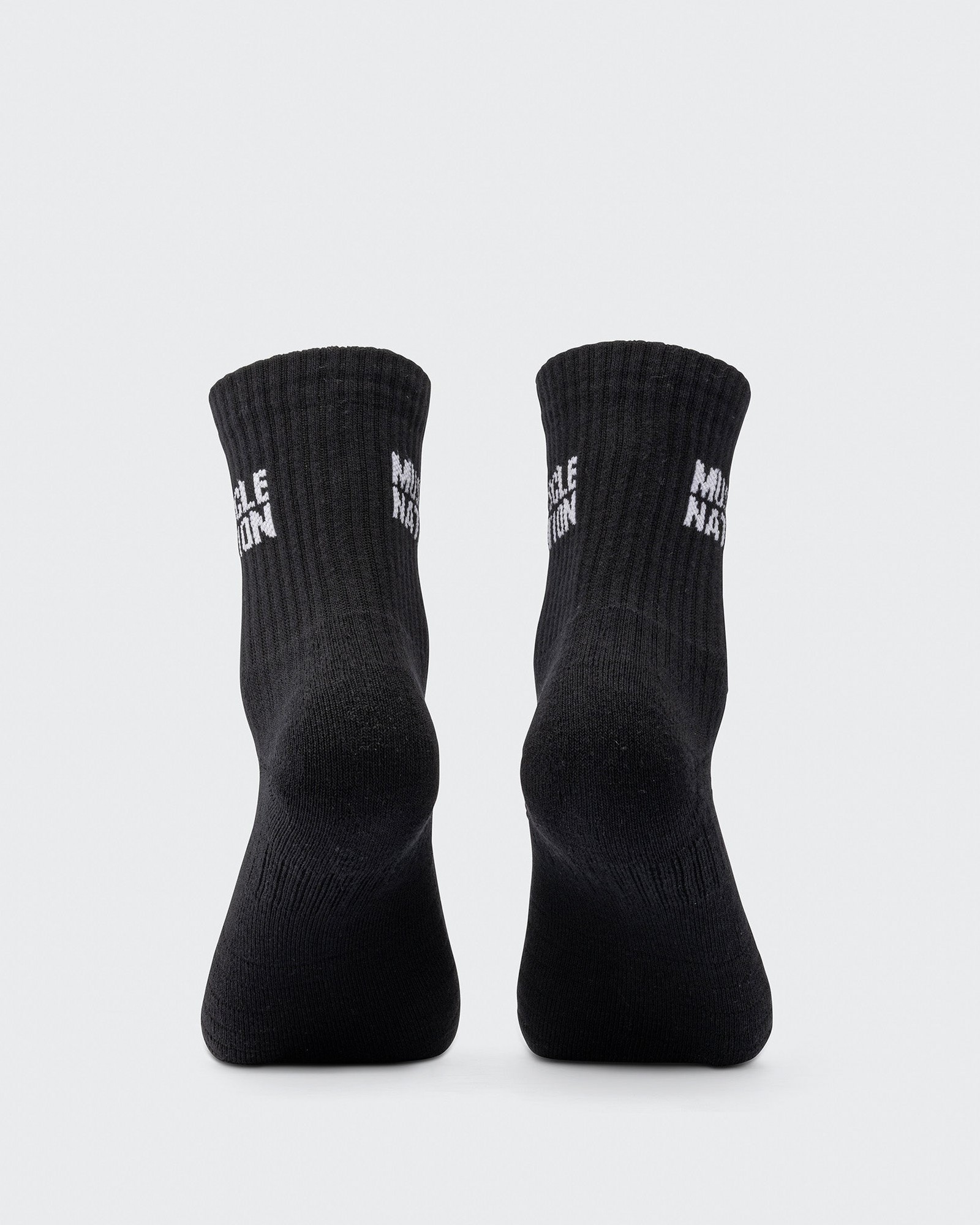 Womens Essential Crew Socks (2x Pack) - Black
