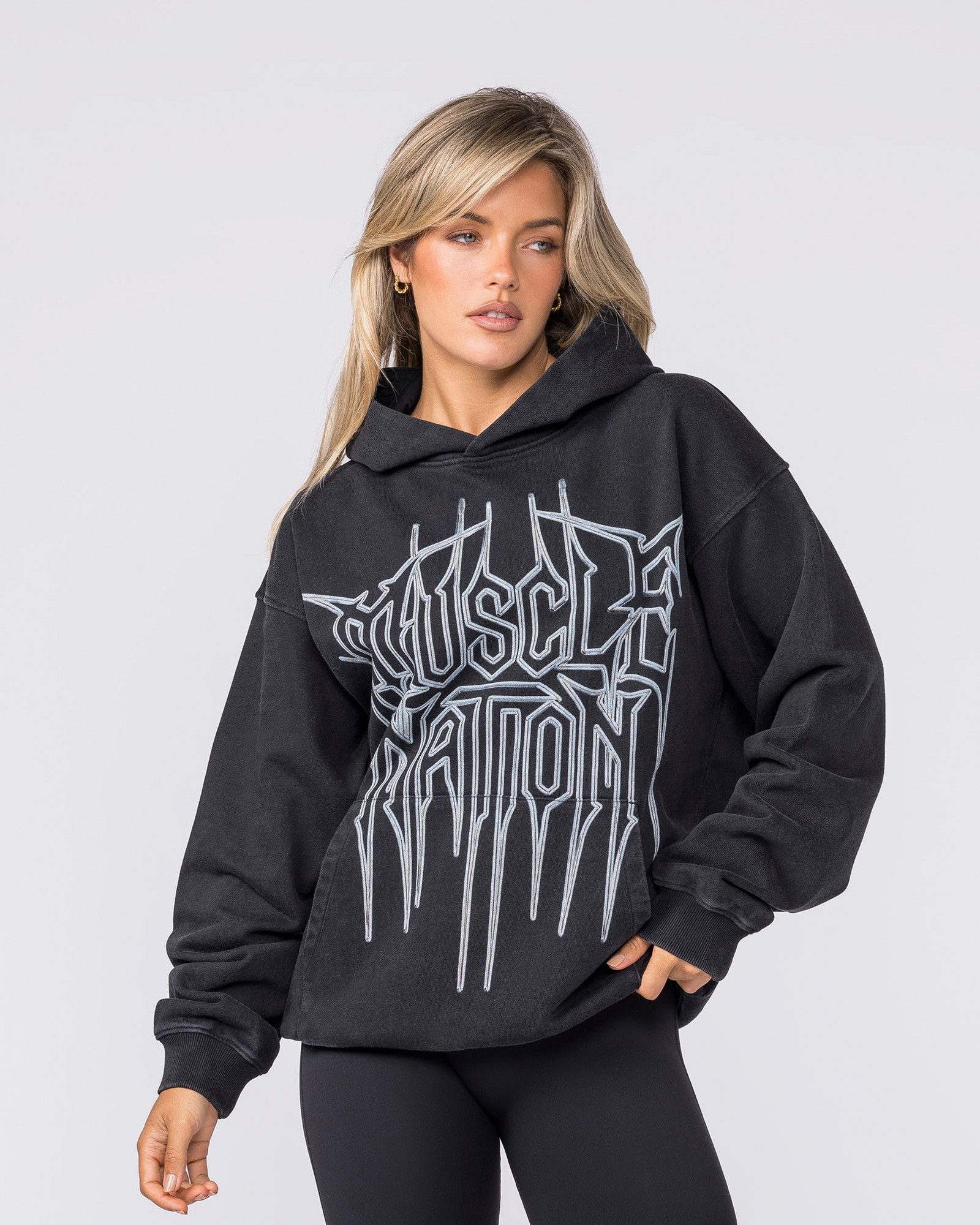 Metalcore Vintage Hoodie - Washed Black