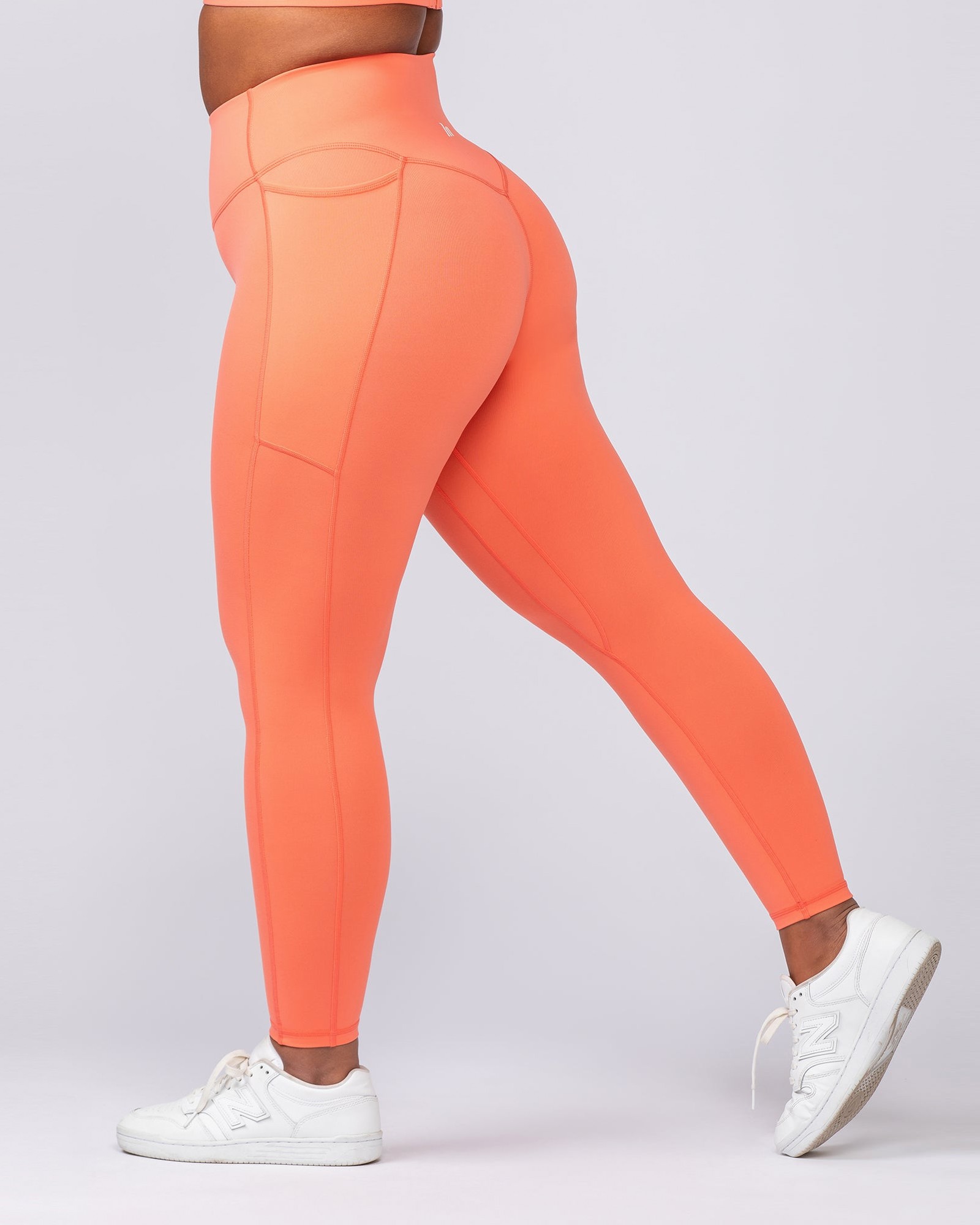 Agility Pocket Ankle Length Leggings - Hot Coral