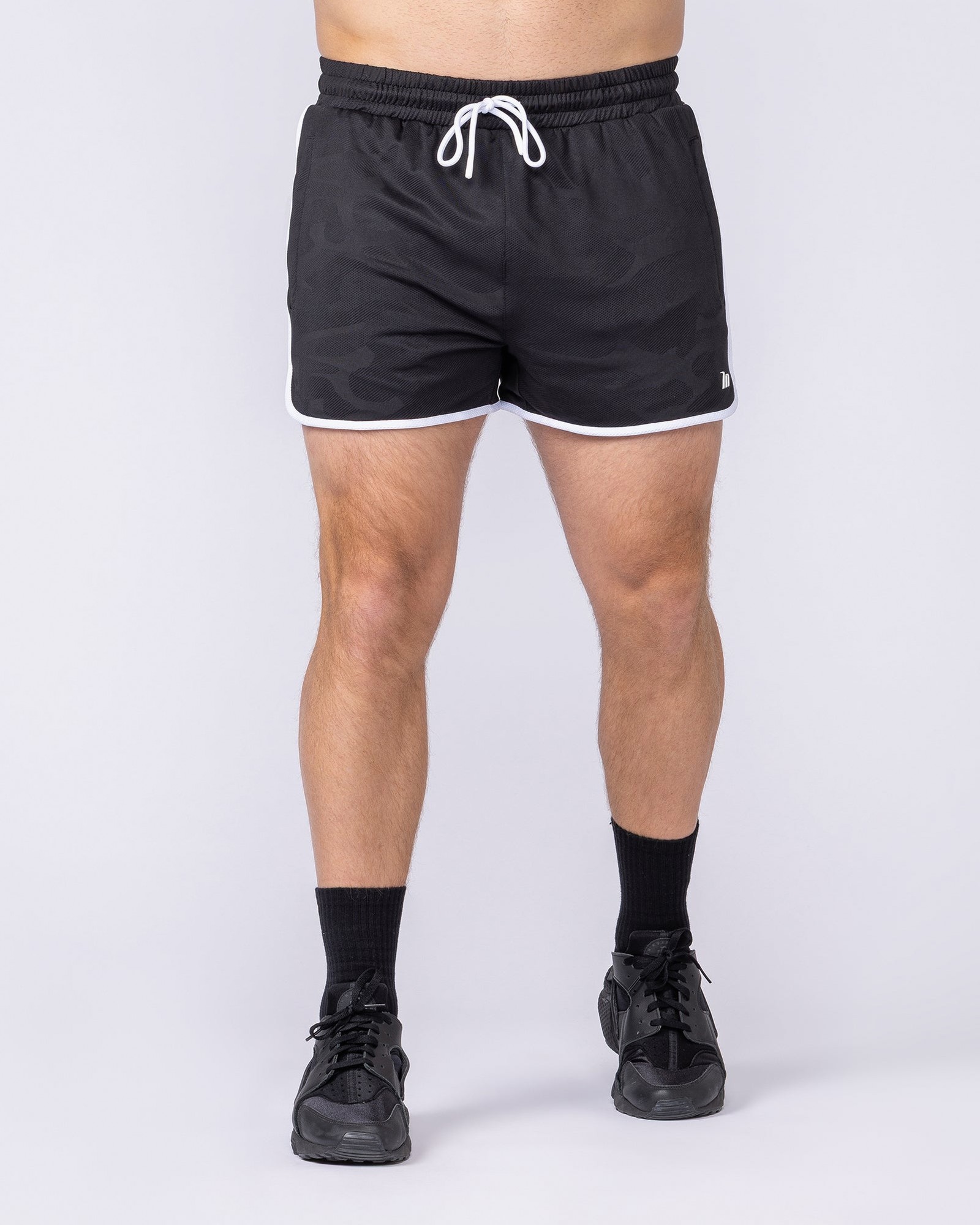 Tech Camo Retro Shorts - Black Camo