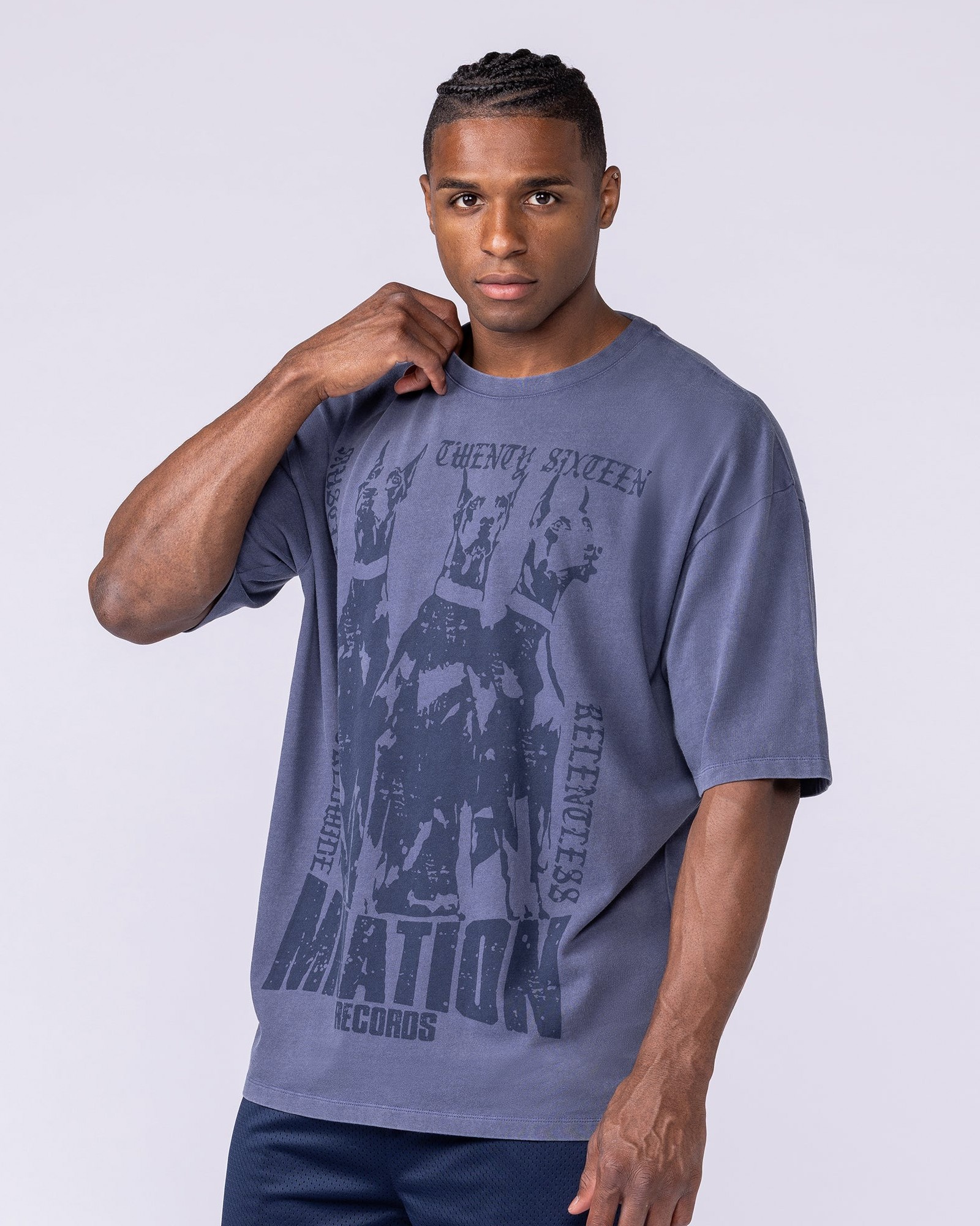 Doberman Oversized Vintage Tee - Washed Atlantis