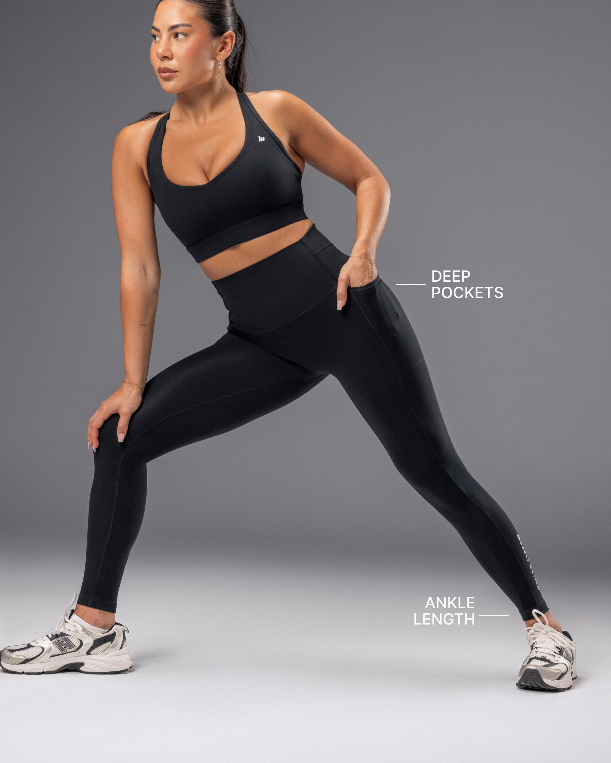 Unrivalled Everyday Pocket Ankle Leggings - Black