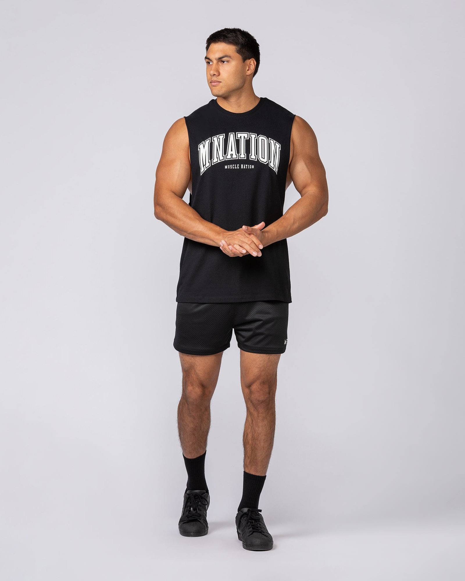 Varsity Training Drop Arm Tank - Black