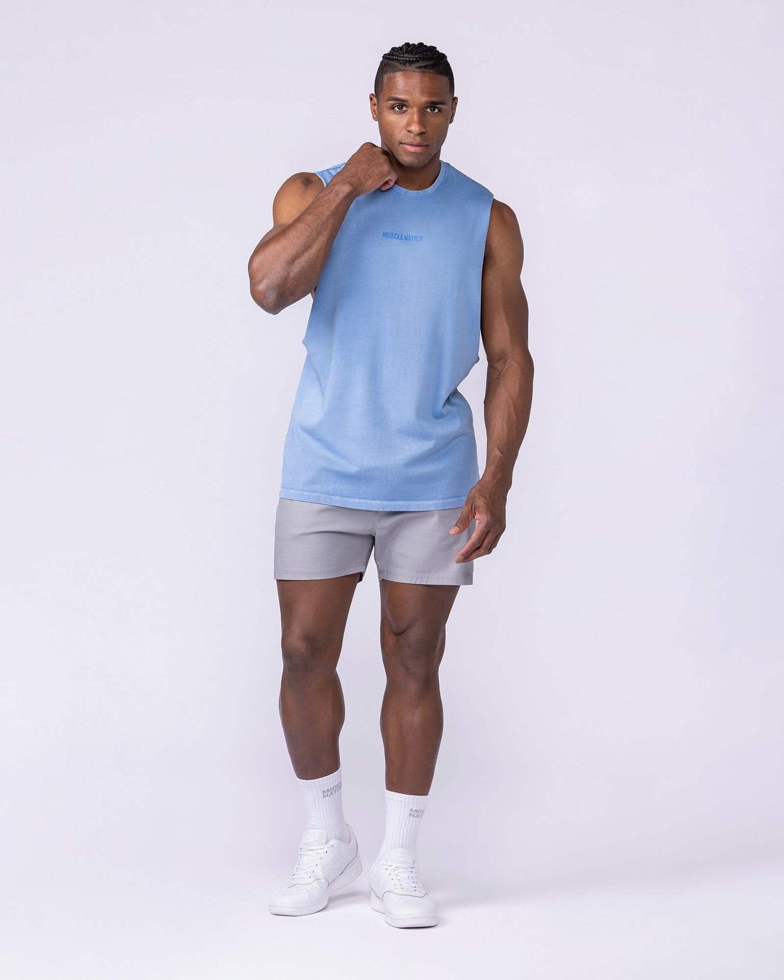 Vintage Training Drop Arm Tank - Washed Pacific