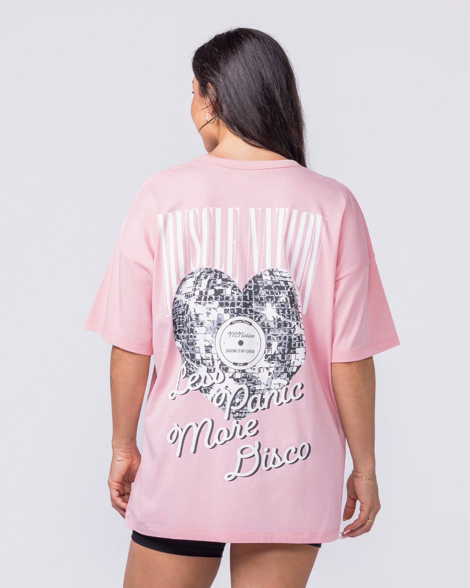 Less Panic More Disco Oversized Tee - Blush