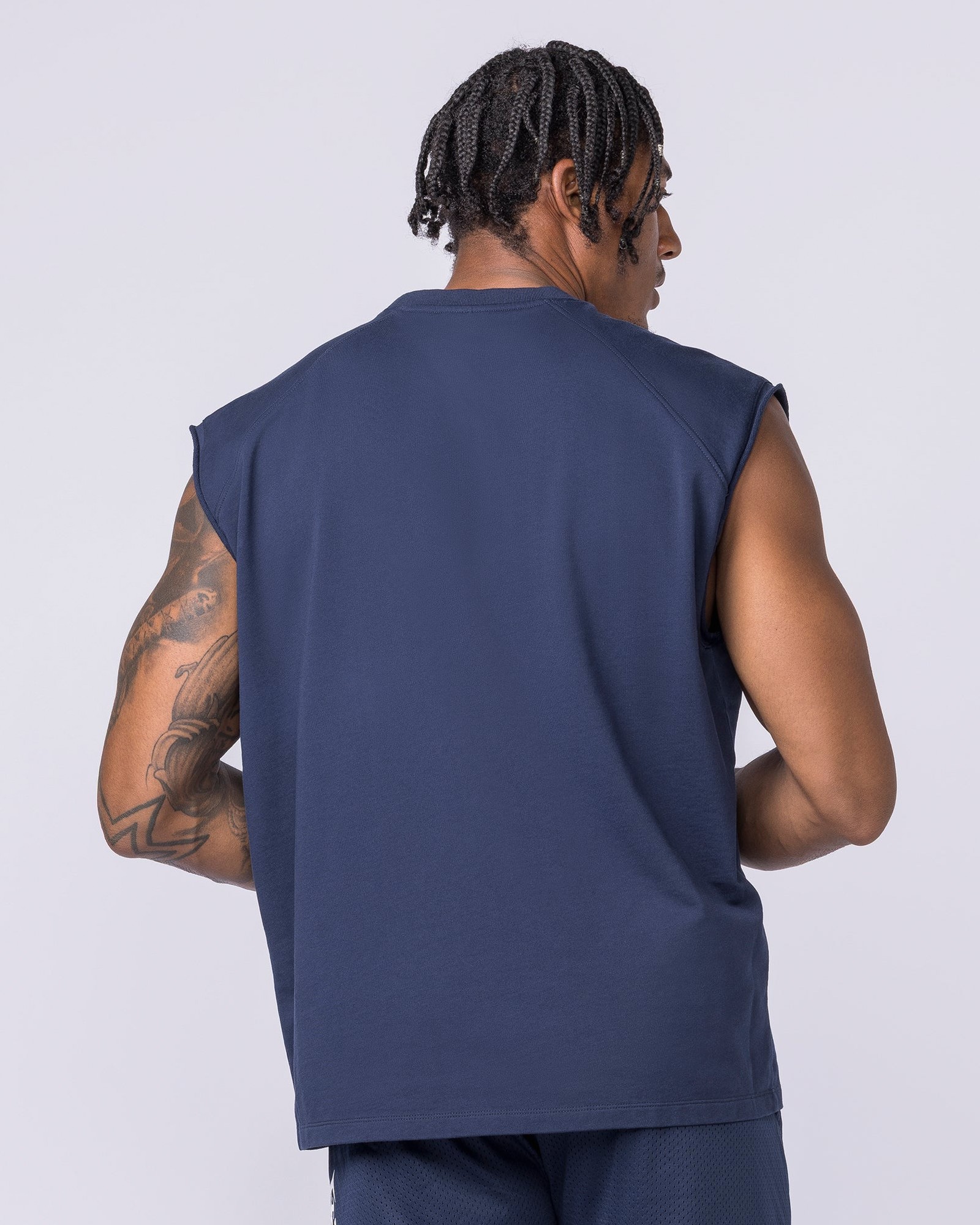 Off Duty Boxy Muscle Tank - Navy