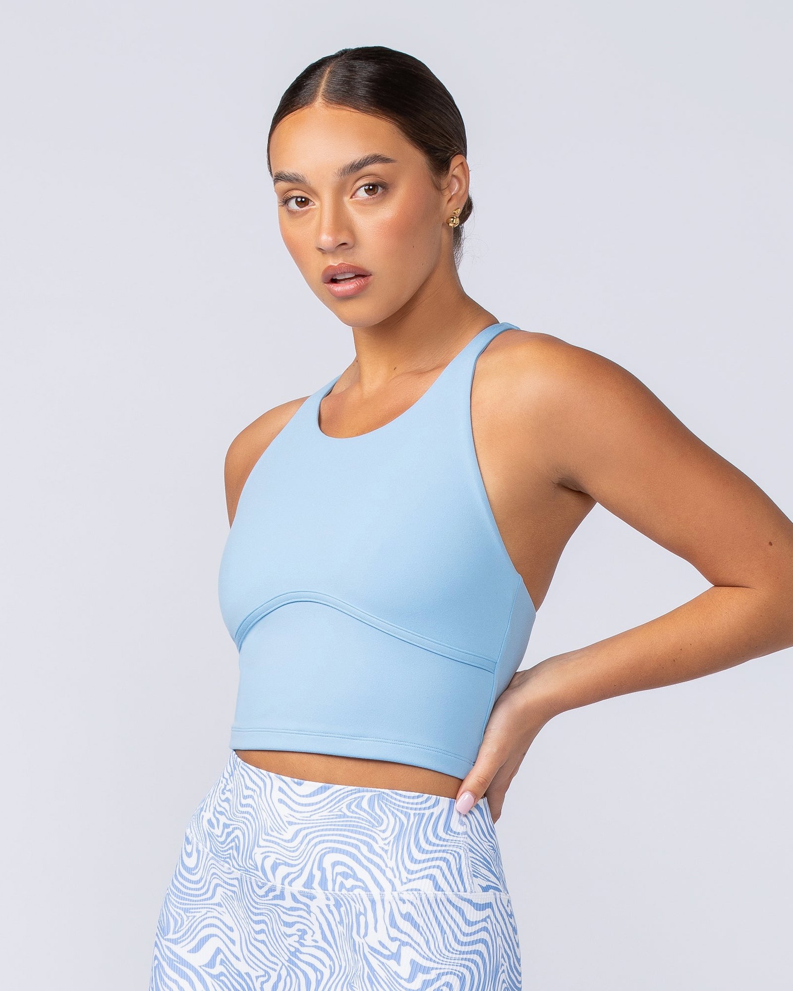 Limitless Cropped Active Tank - Pacific Blue
