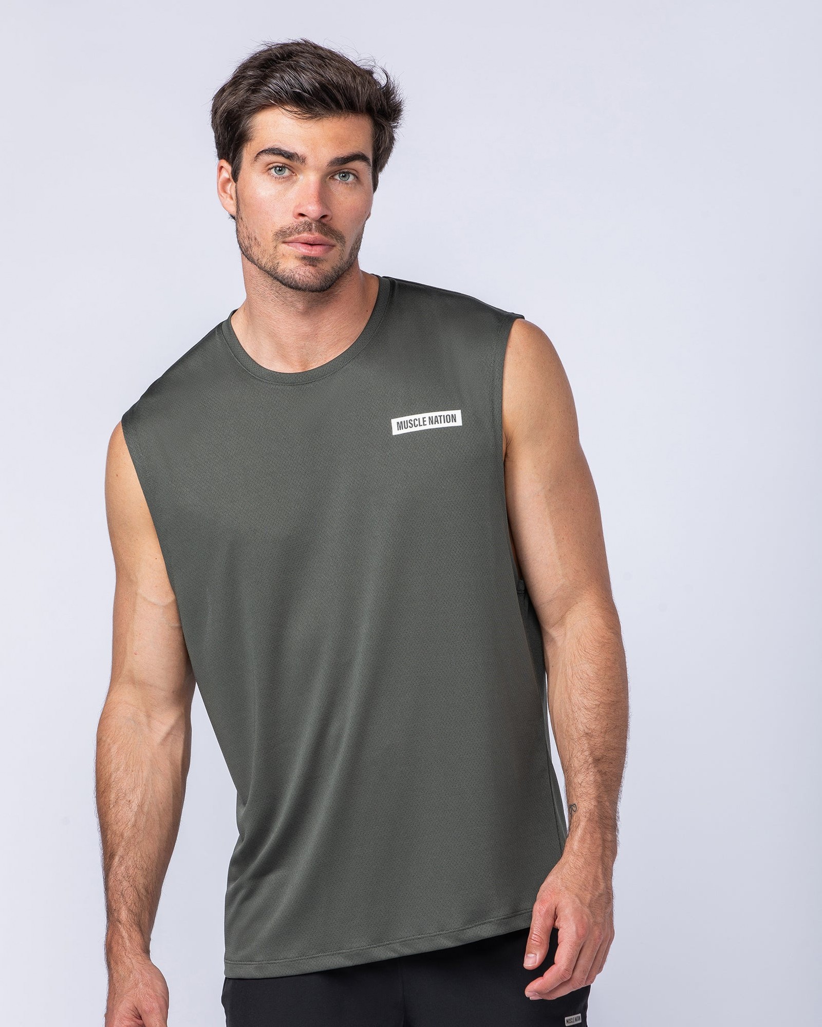Relaxed Active Tank - Dark Khaki