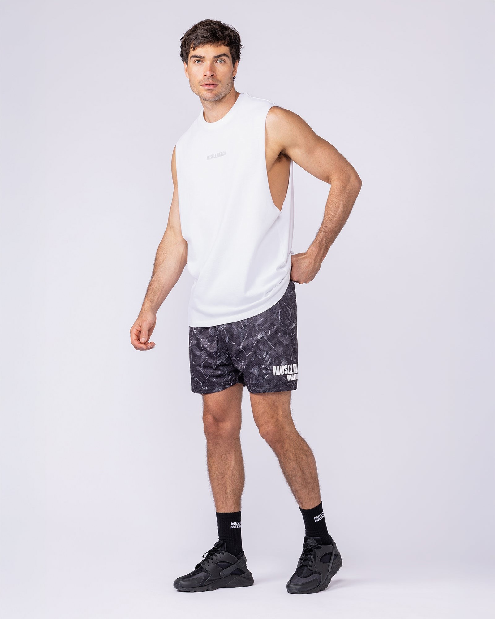 Worldwide Lay Up 3.5" Shorts - Tree Camo Monochrome