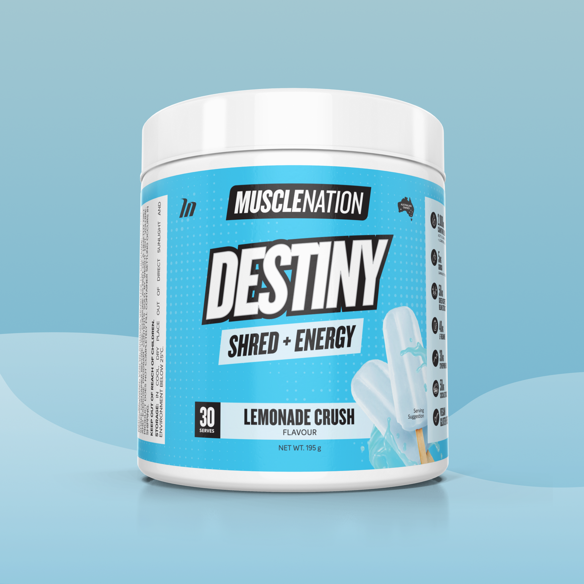 DESTINY Pre-Workout Burn - Lemonade Crush - 30 serves
