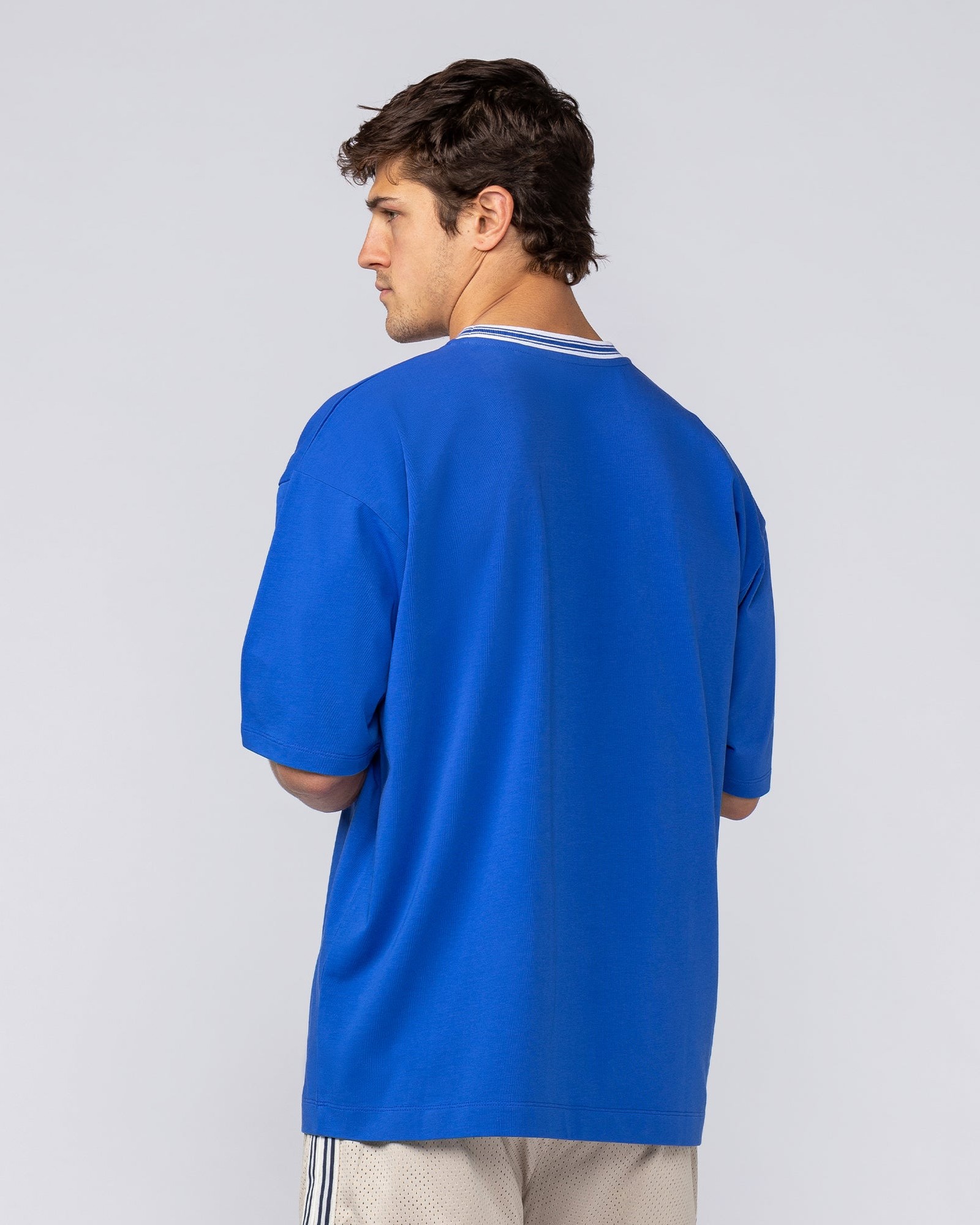 Ringer Oversized Tee - Power Blue