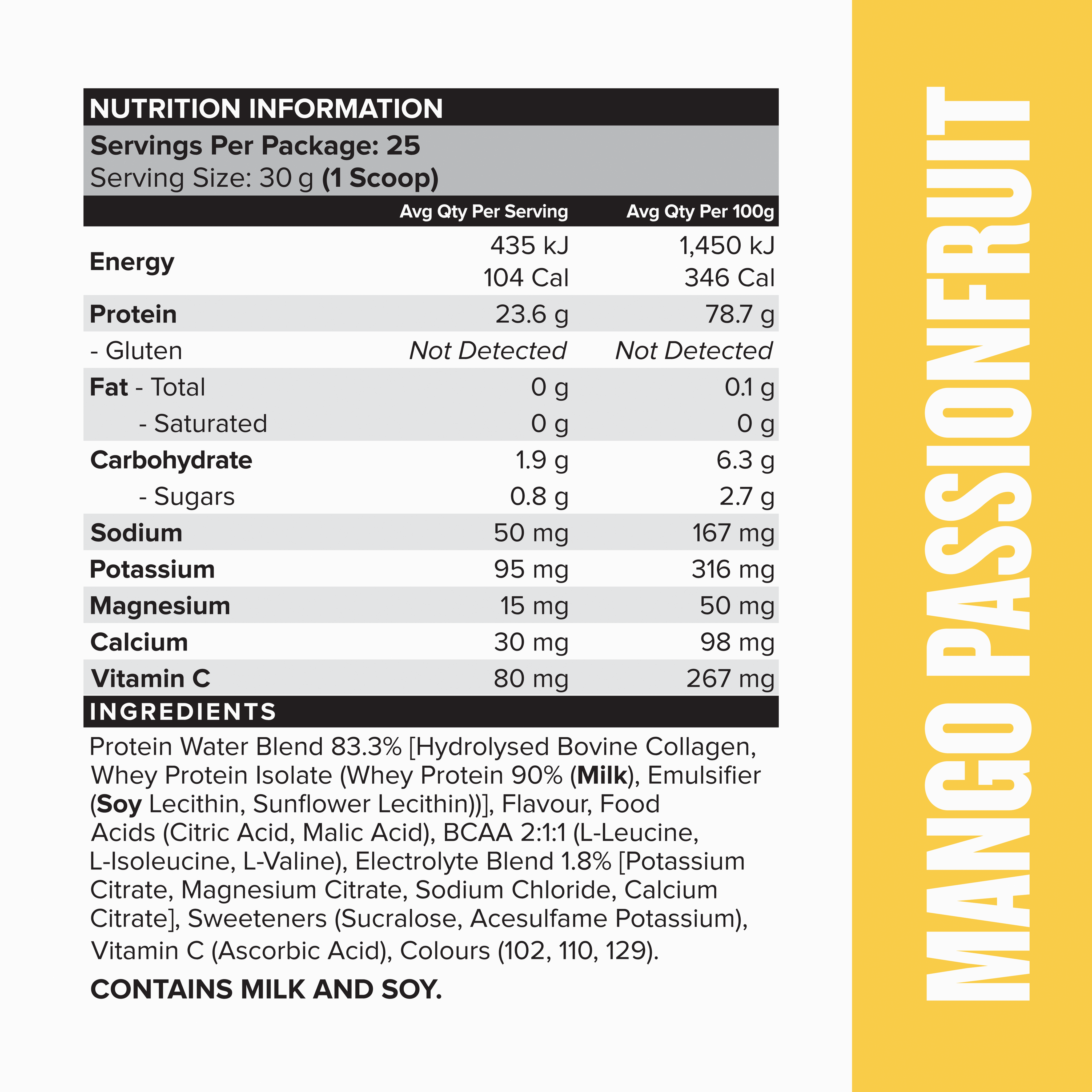 PROTEIN WATER - Mango Passionfruit - 25 serves