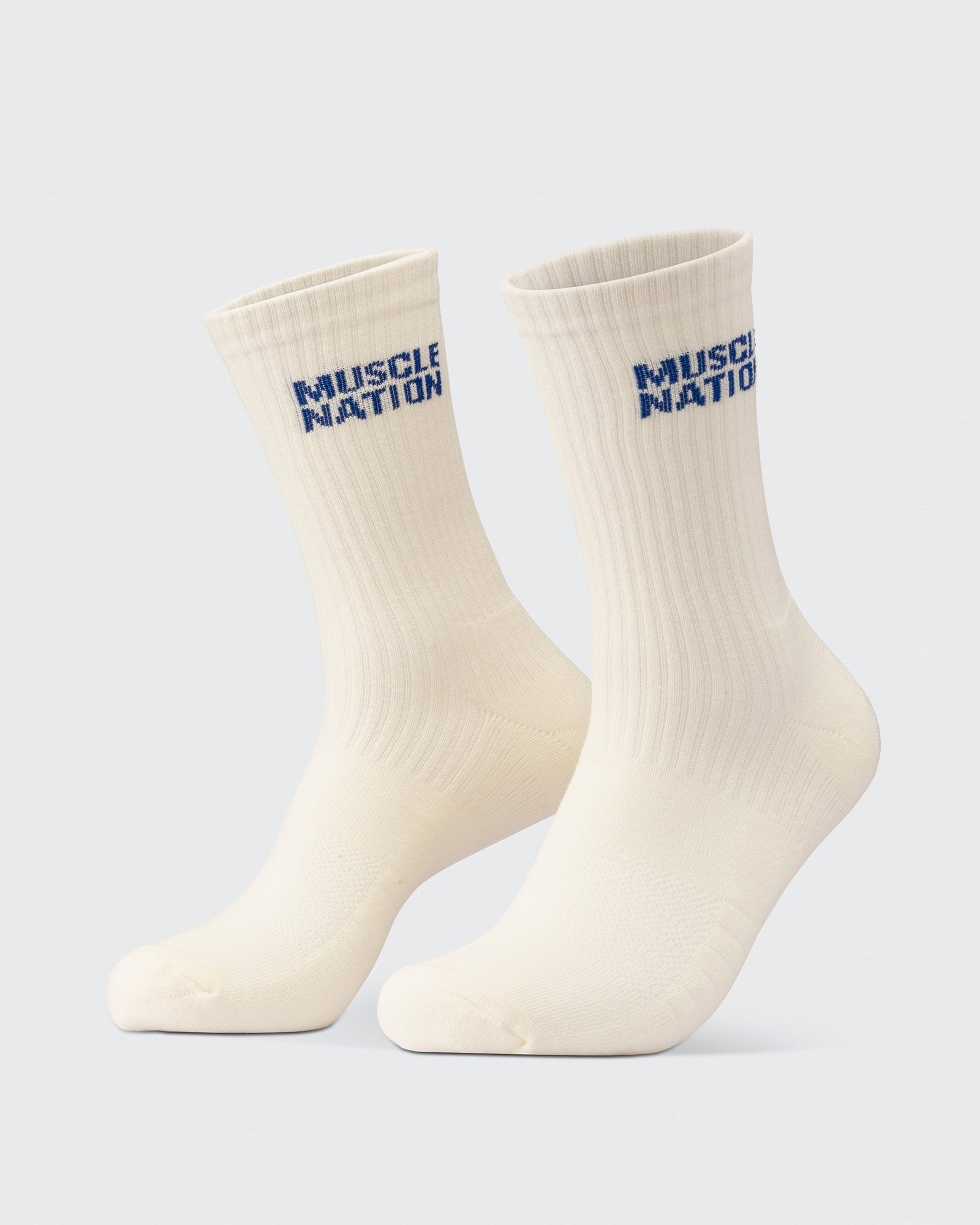 Mens Essential Crew Socks (3x Pack) - Navy / Hawaiian Blue / Off White