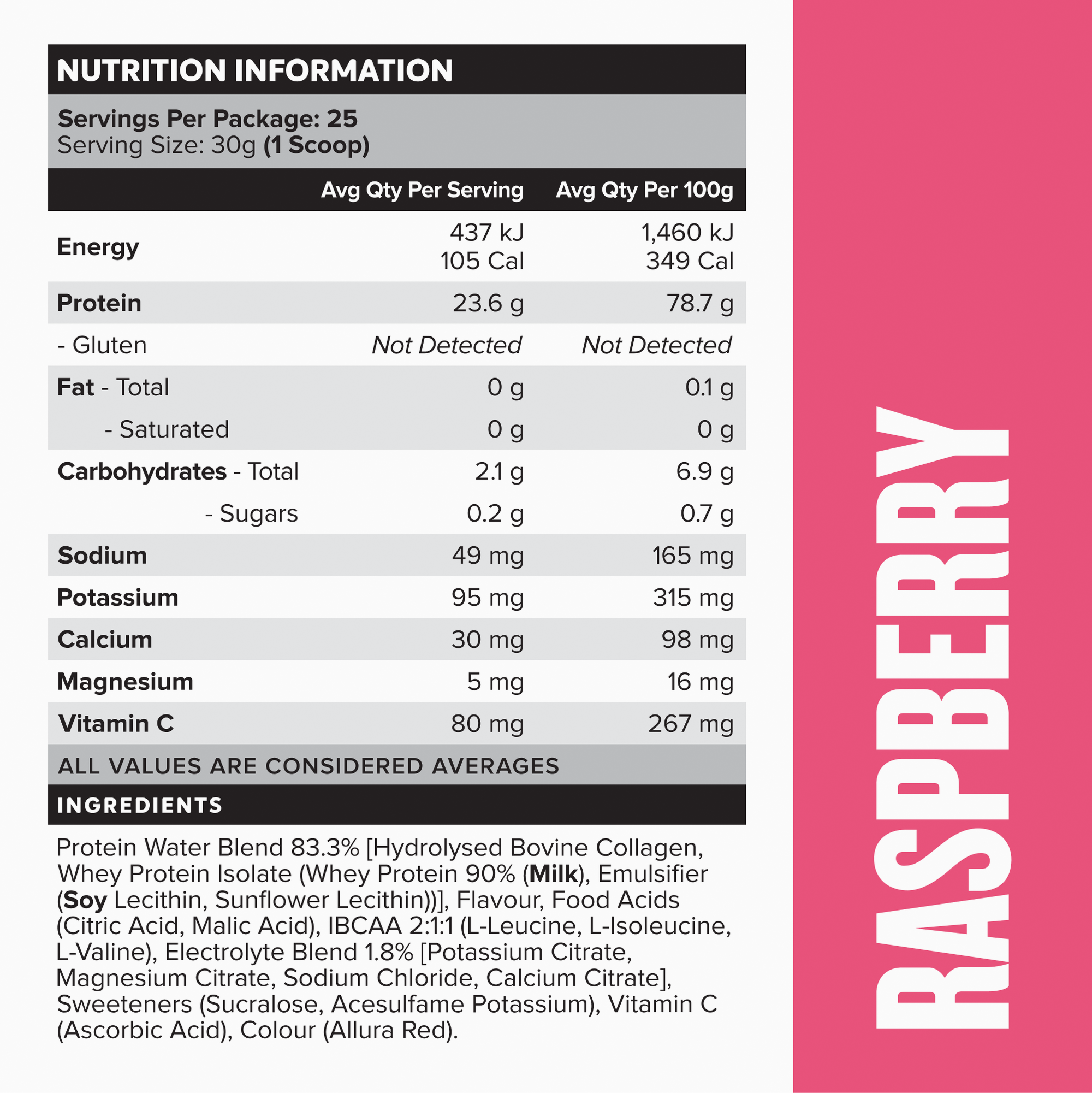 PROTEIN WATER - Raspberry - 25 serves
