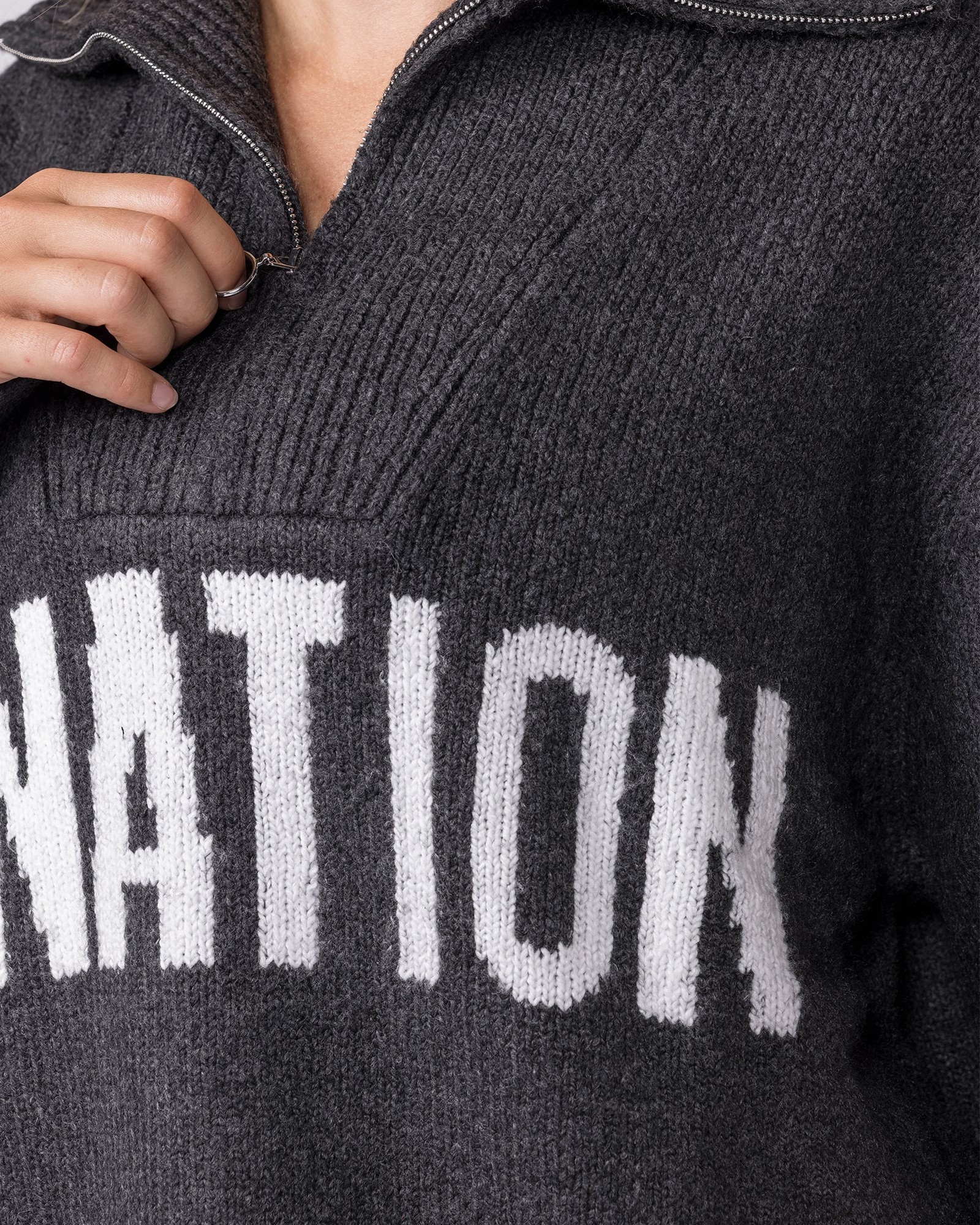 Heritage Oversized Knit - Black Marl