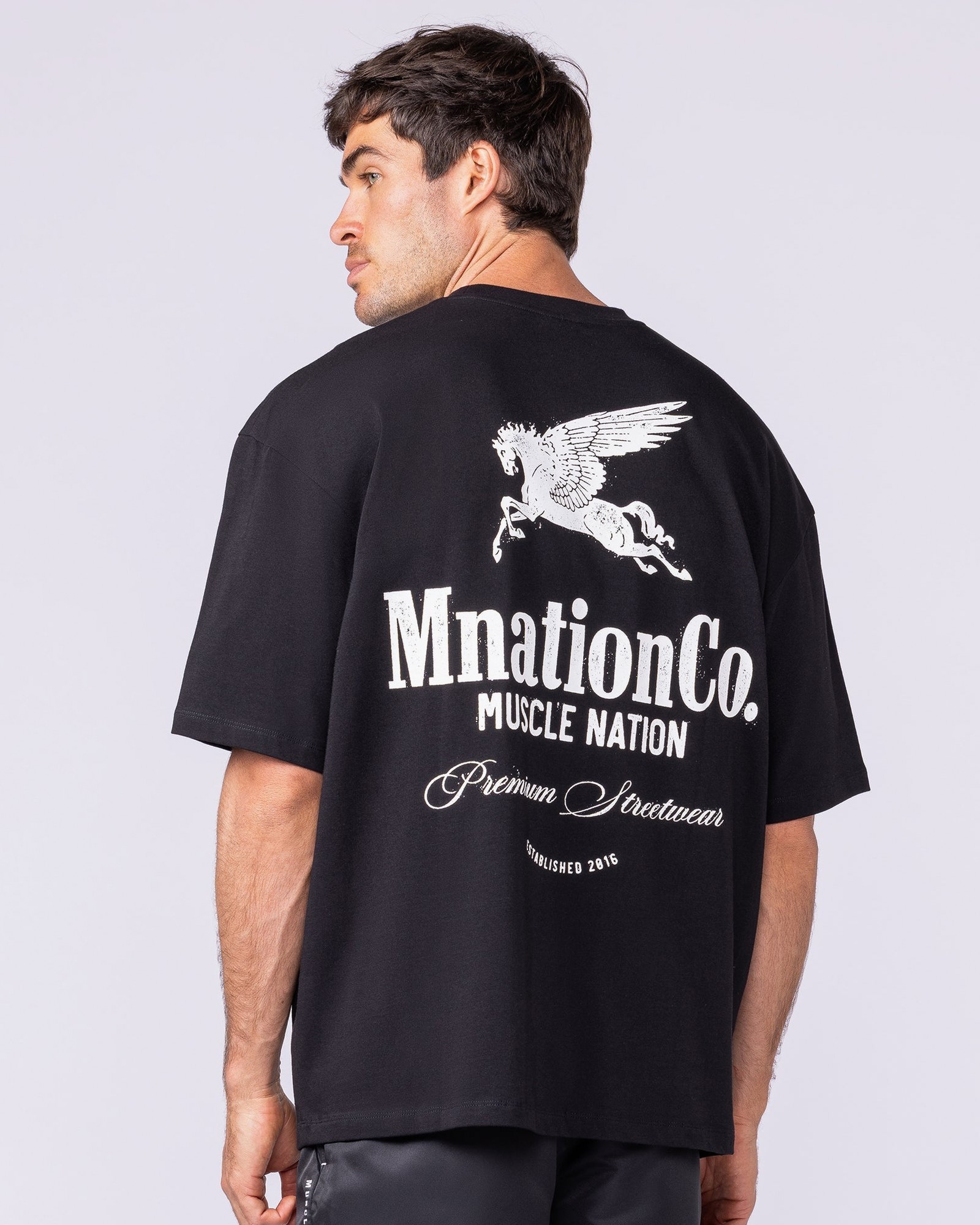 Pegasus Oversized Tee - Black