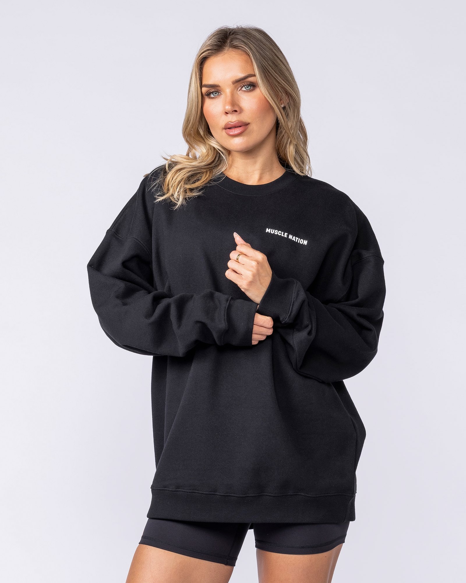 Bubble Oversized Pullover - Black