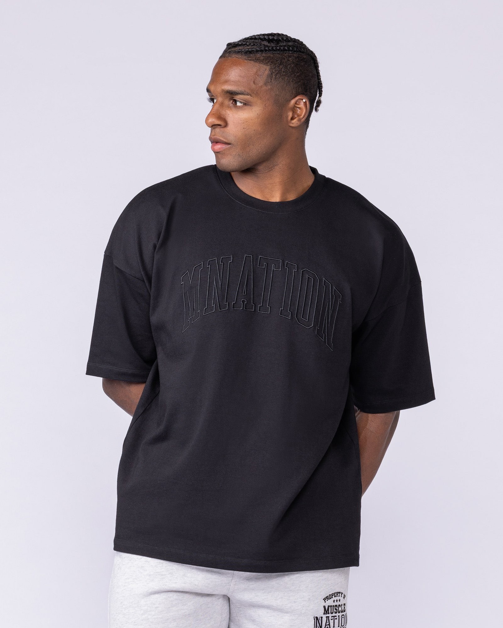 Varsity Oversized Boxy Tee - Black