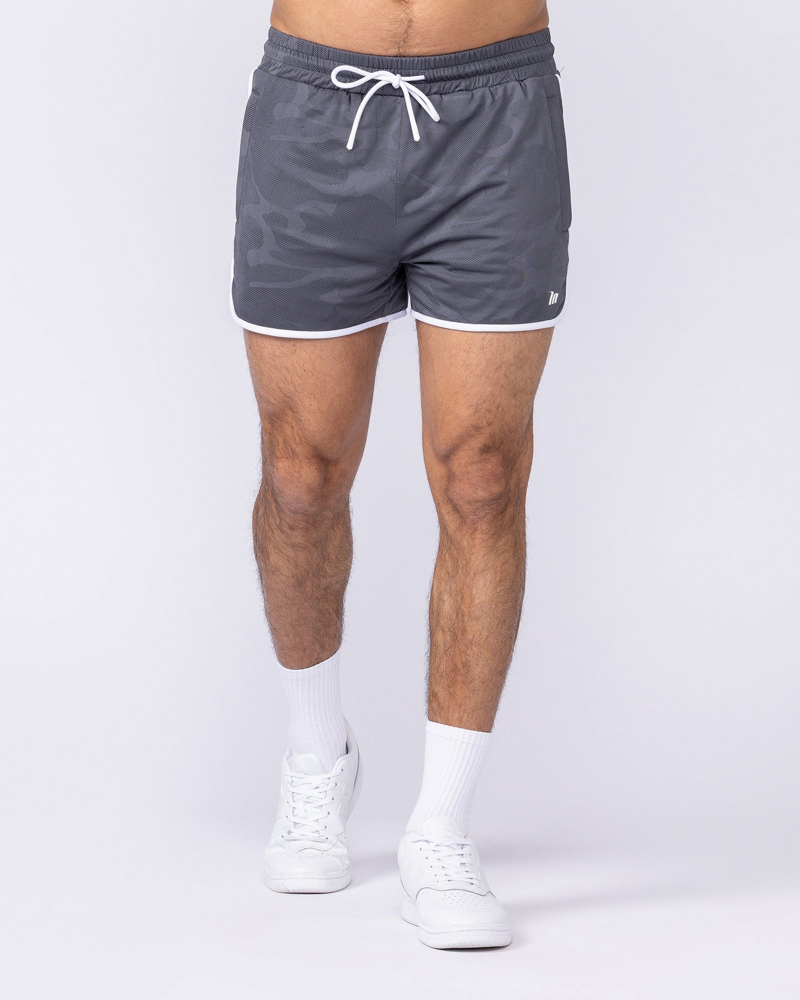 Tech Camo Retro Shorts - Dark Grey Camo