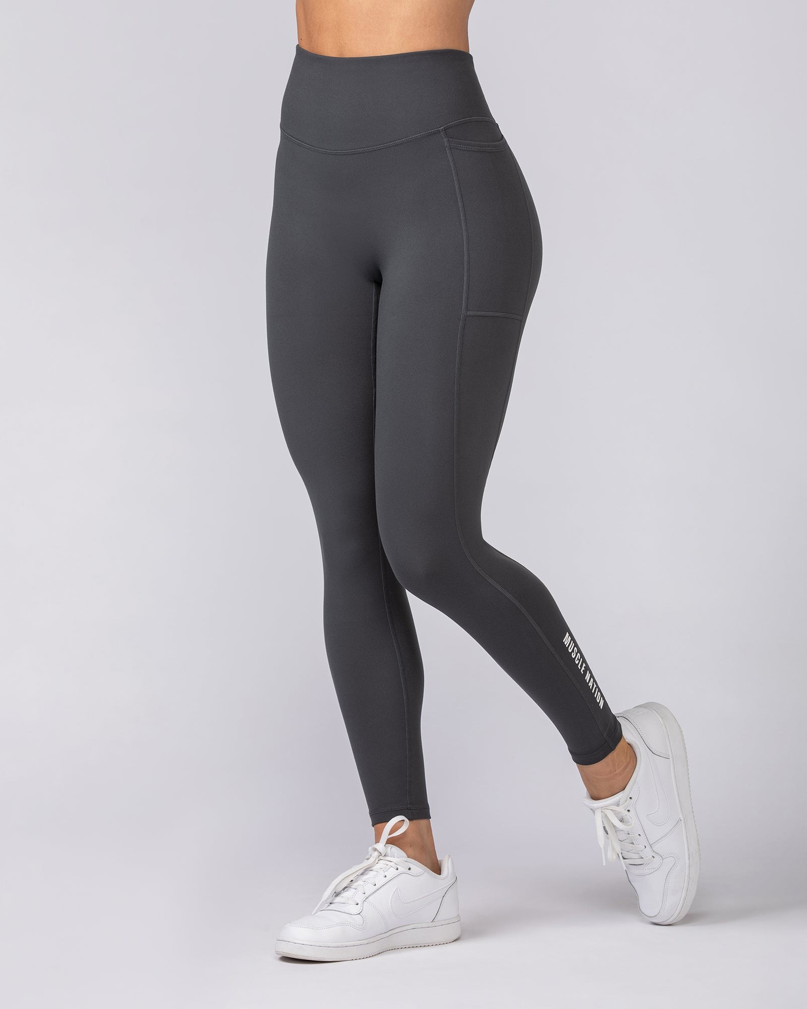 Everyday Pocket Ankle Length Leggings - Granite