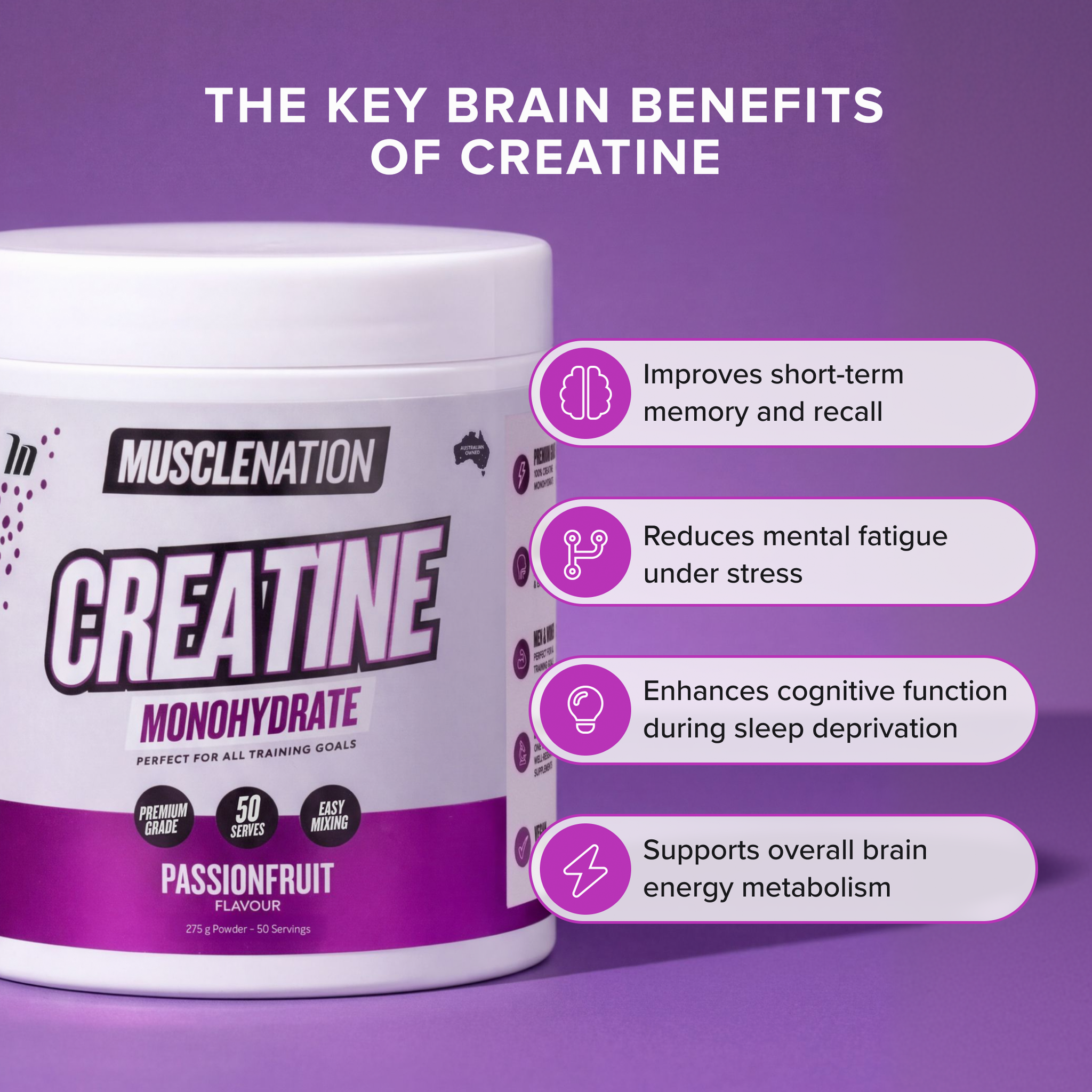 CREATINE MONOHYDRATE - Passionfruit - 50 serves