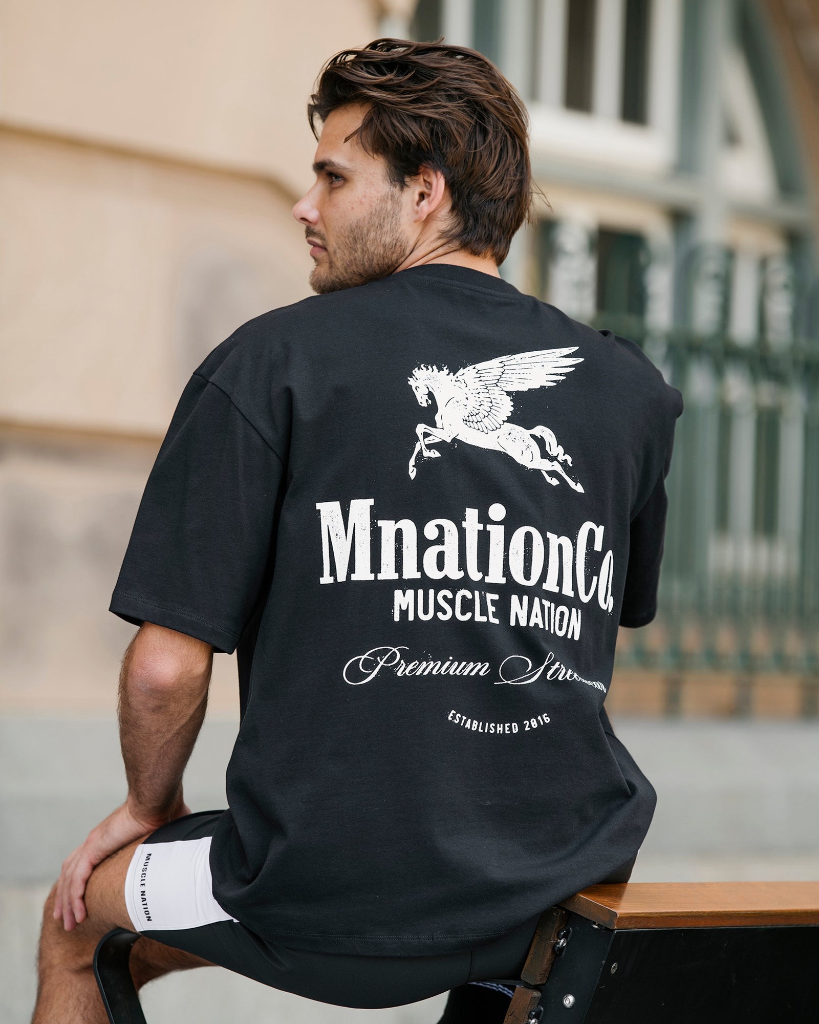 Pegasus Oversized Tee - Black