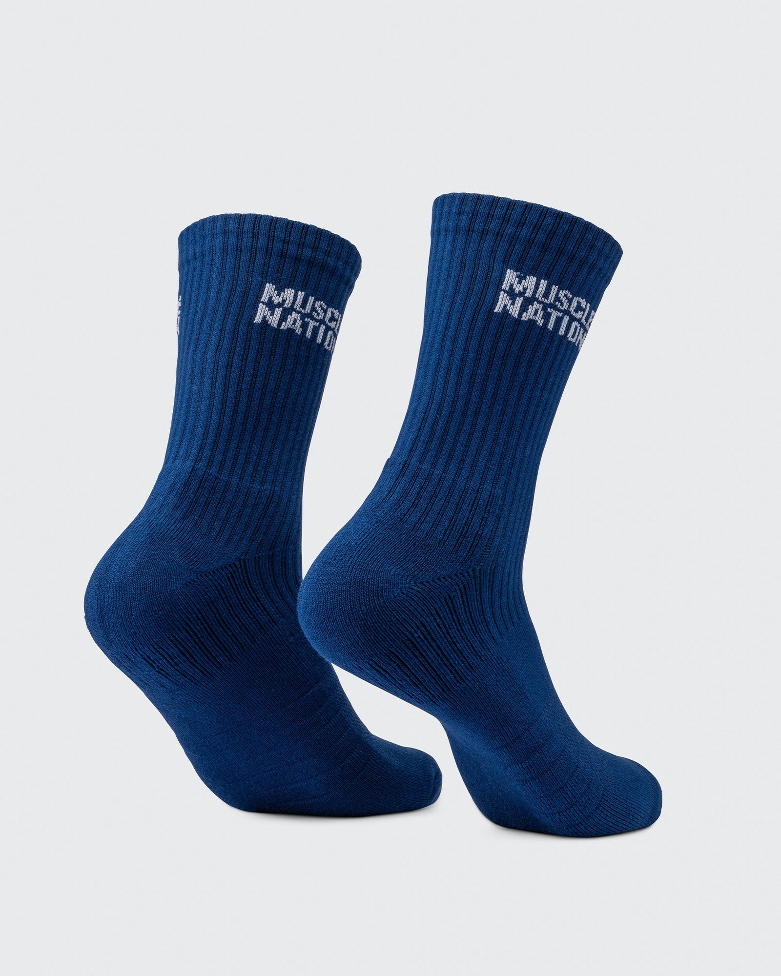 Mens Essential Crew Socks (3x Pack) - Navy / Hawaiian Blue / Off White