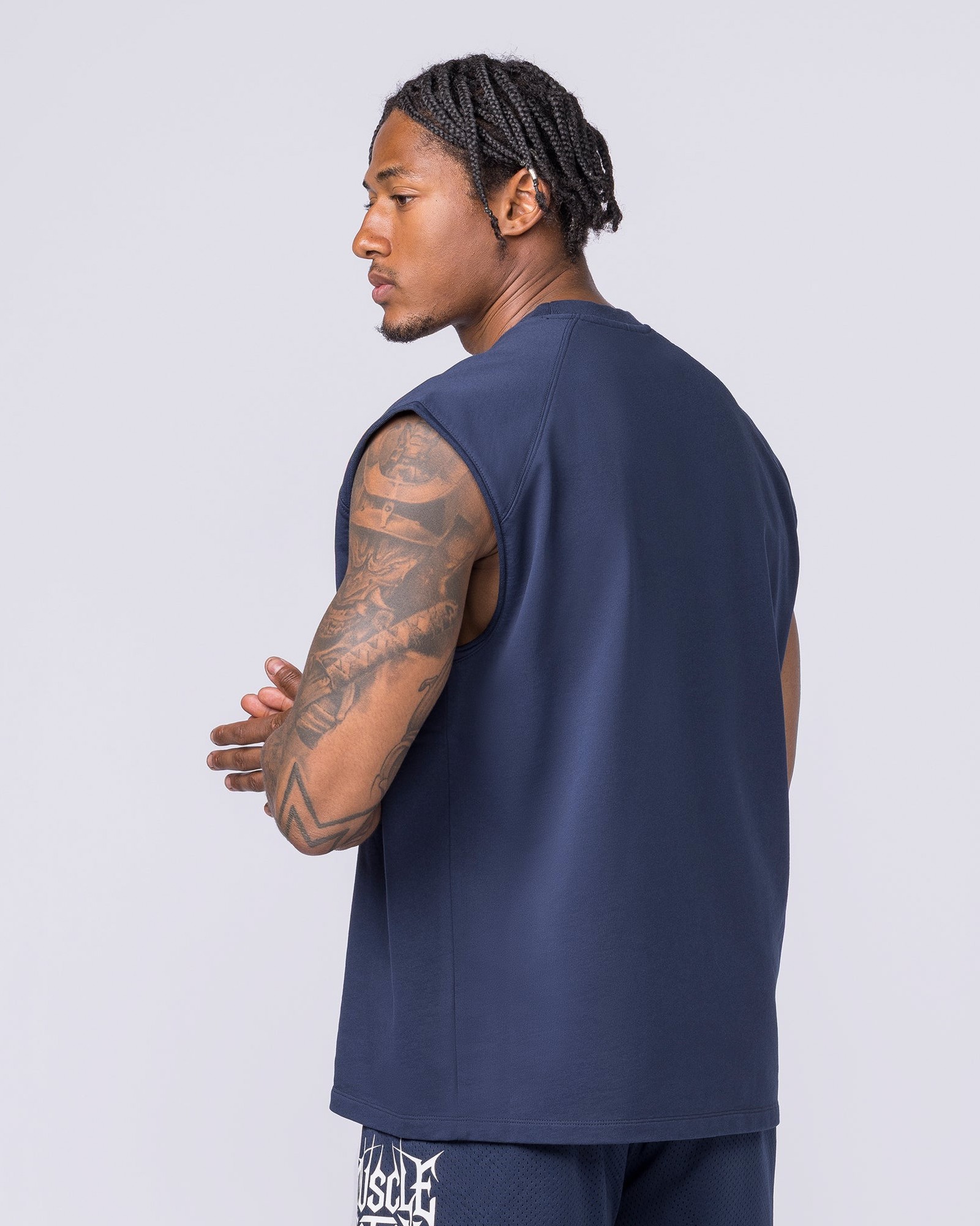 Off Duty Boxy Muscle Tank - Navy