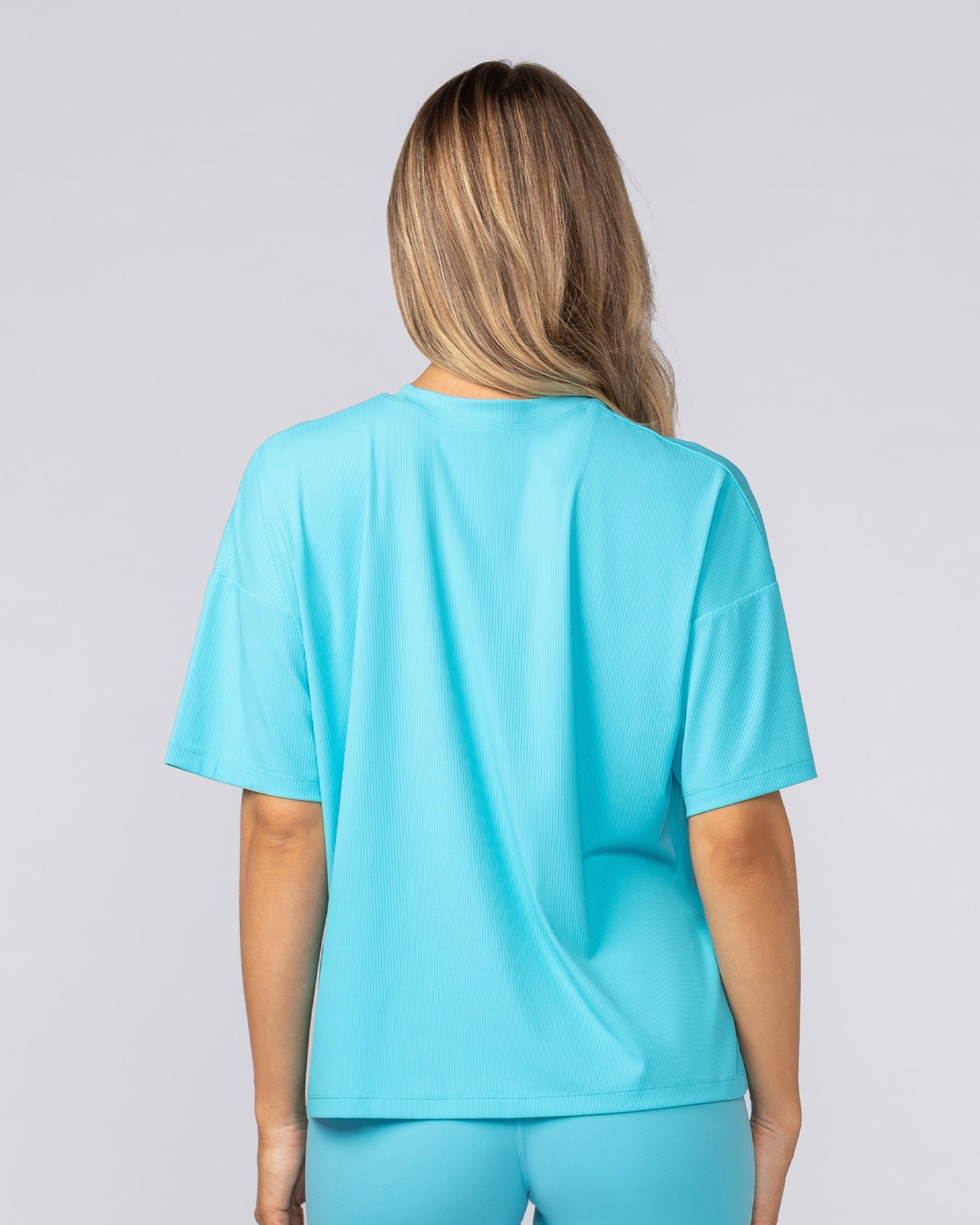 Rib Boxy Training Tee - Oasis Blue