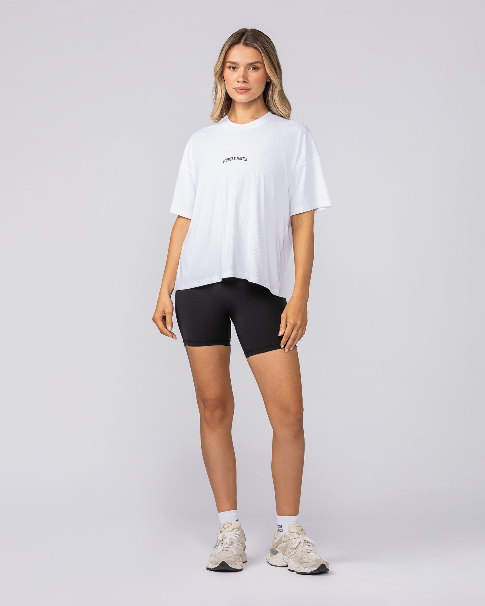 Rib Boxy Training Tee - White