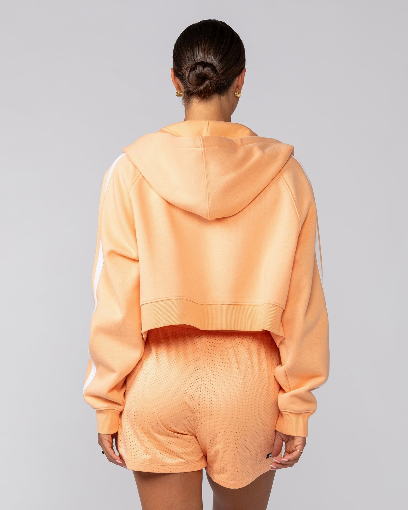 Recoup Cropped Zip Up Hoodie - Melon