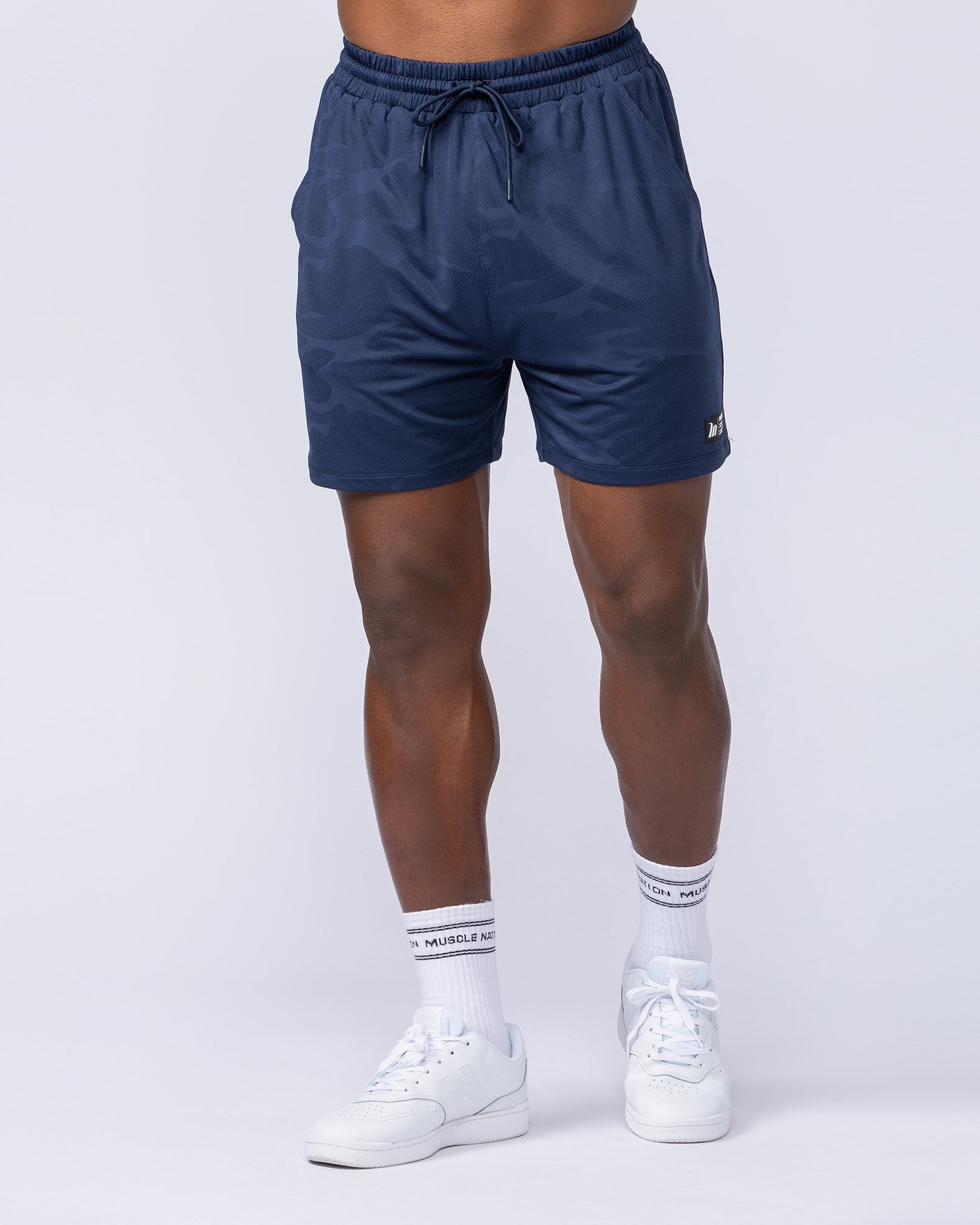 Tech Camo Lay Up 5" Shorts - Navy Camo