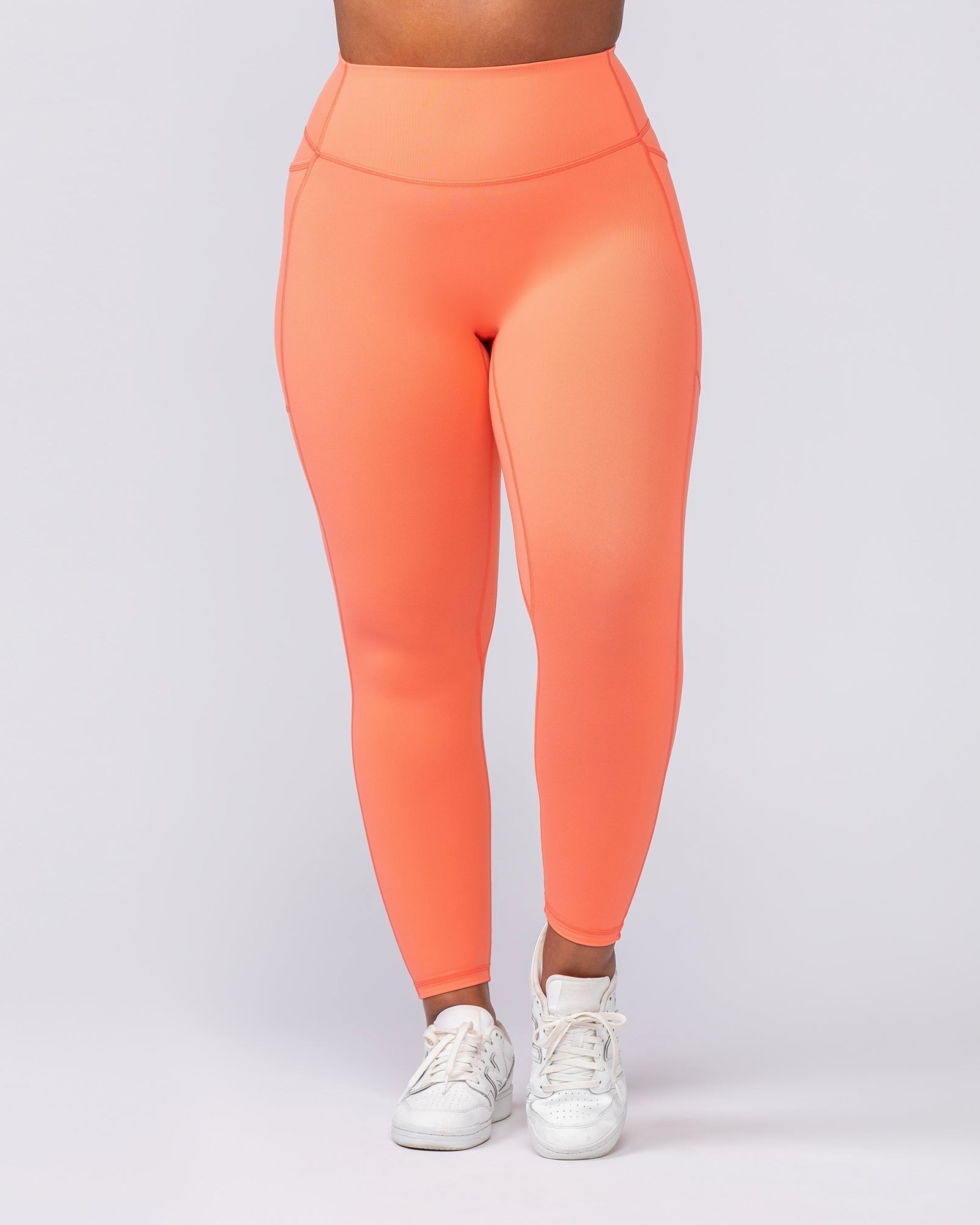 Agility Pocket Ankle Length Leggings - Hot Coral