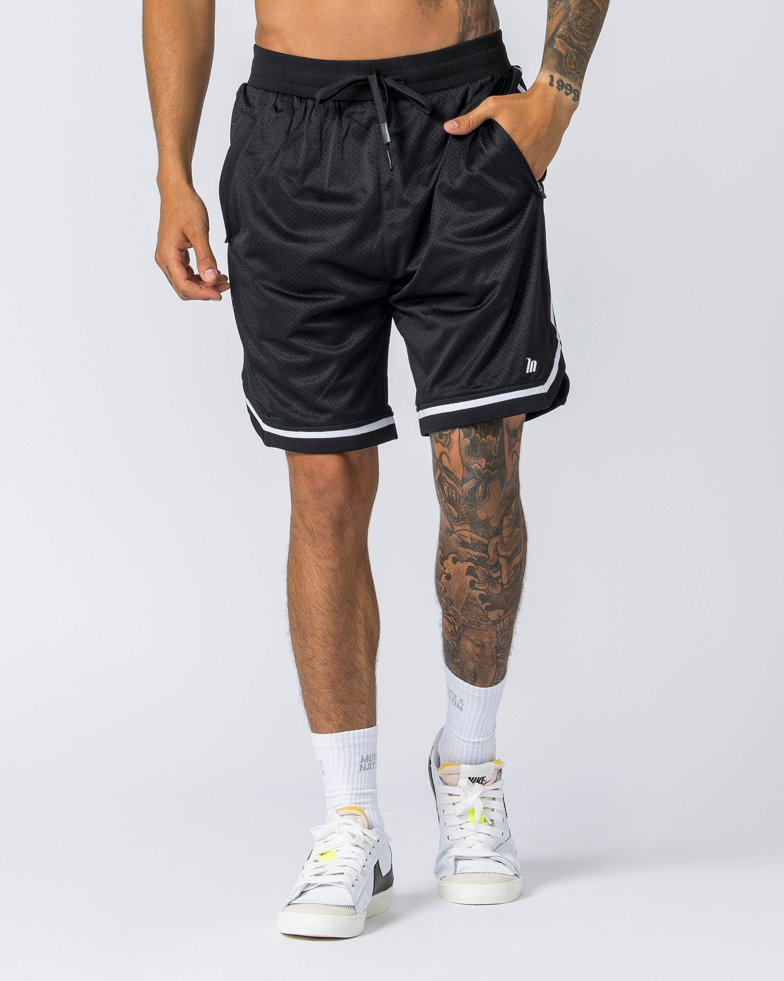 Mens 8" Basketball Shorts - Black