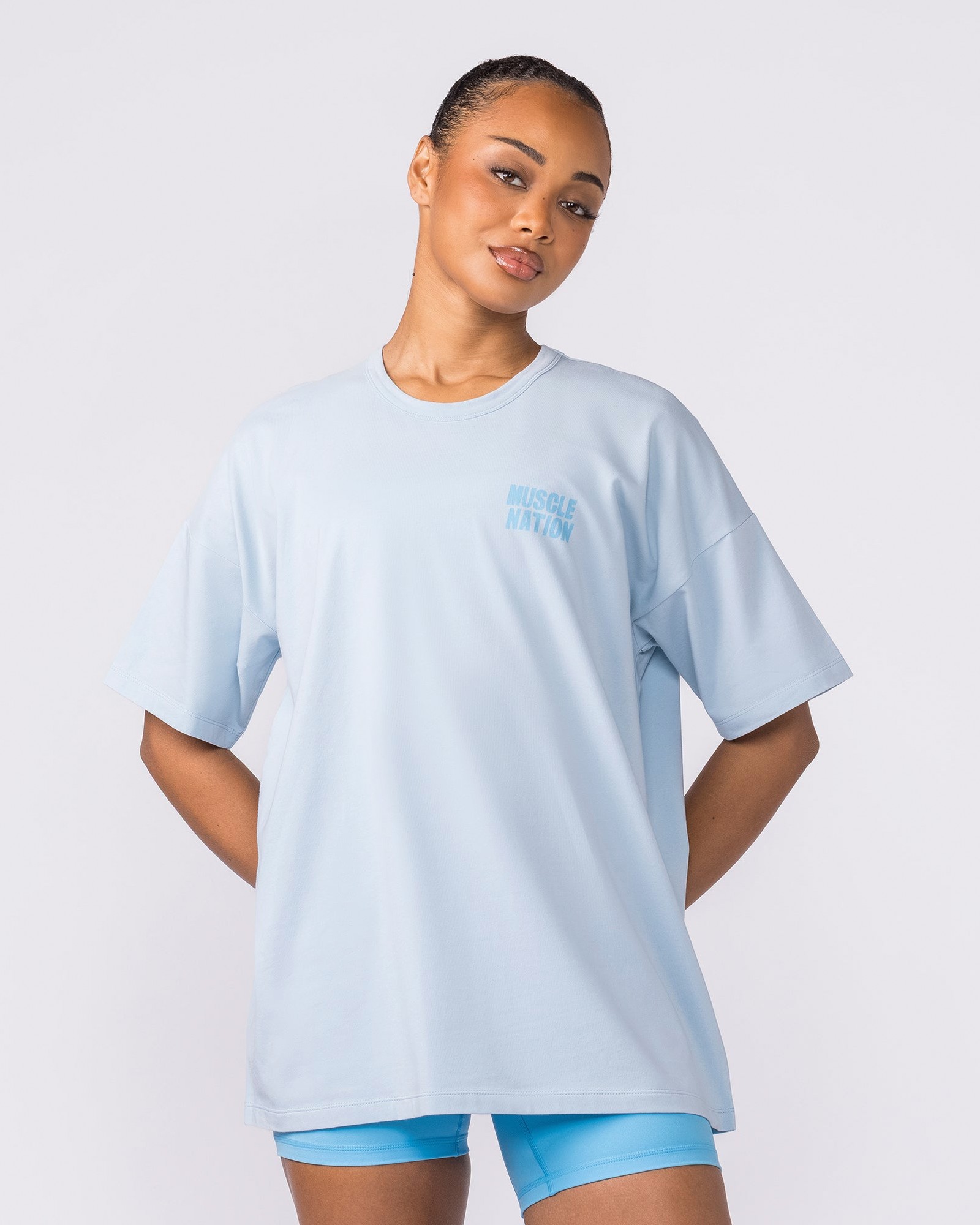 Kick-Start Oversized Tee - Bluebell
