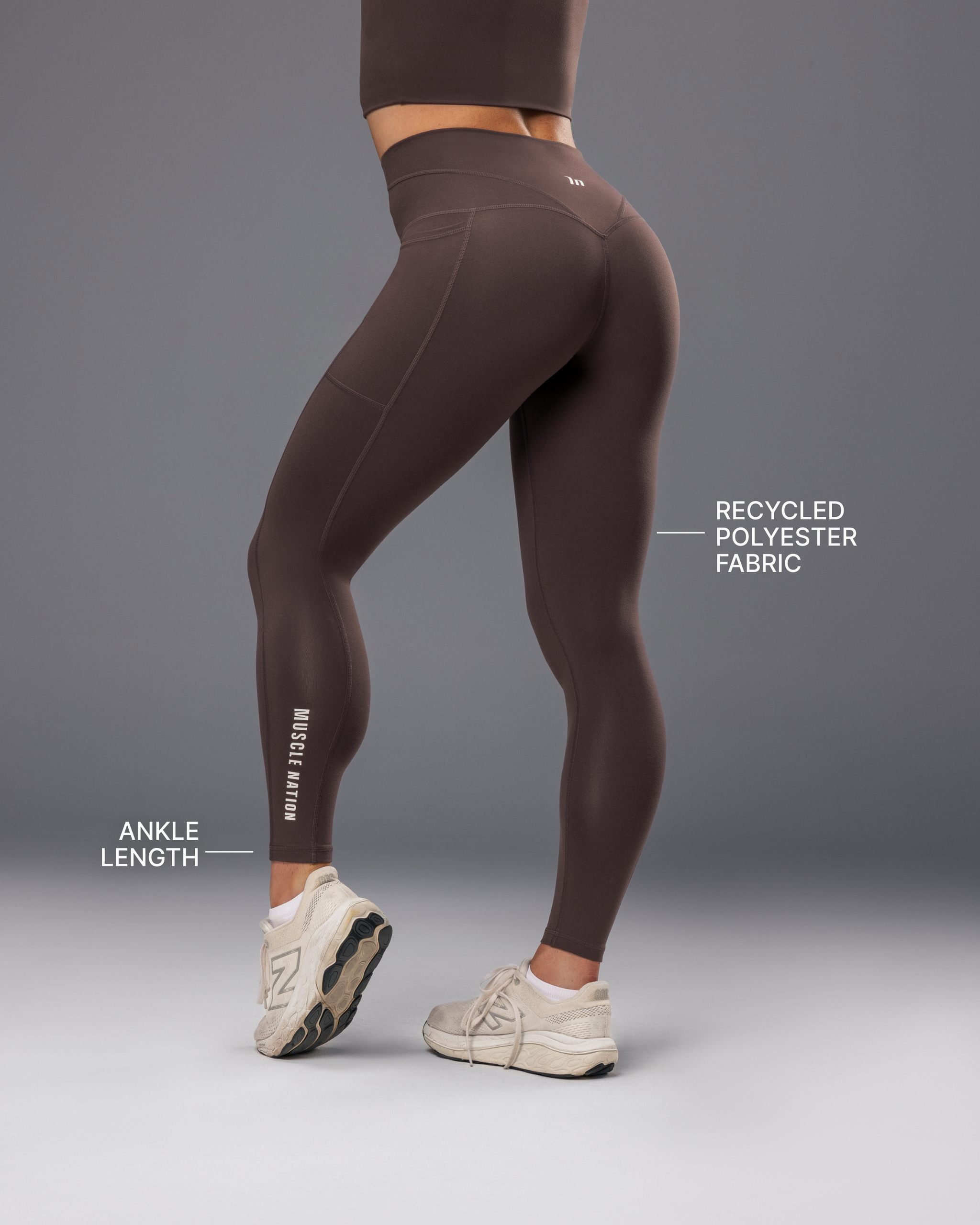 Unrivalled Everyday Pocket Ankle Leggings - Cola