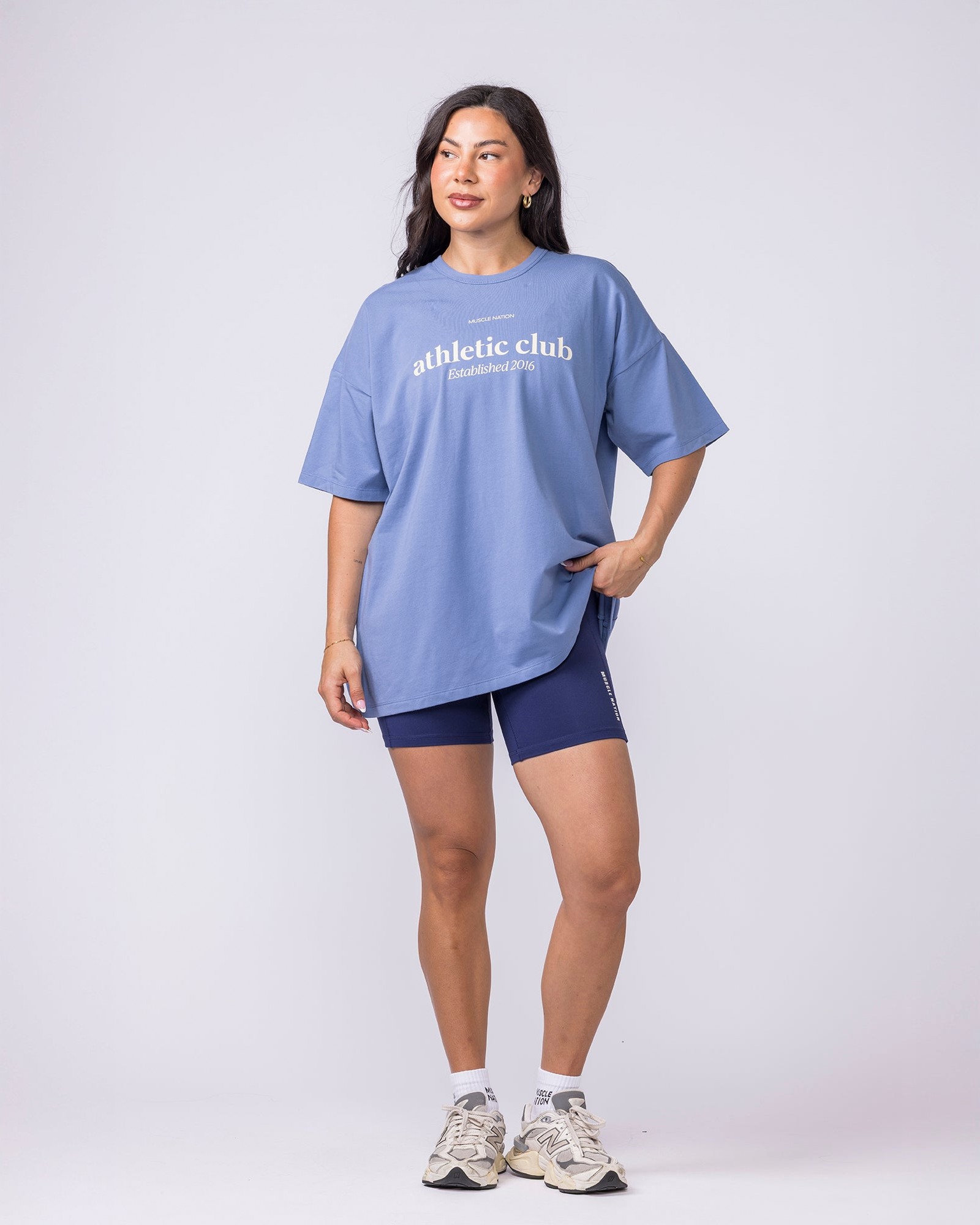 Athletic Club Oversized Tee - Faded Denim
