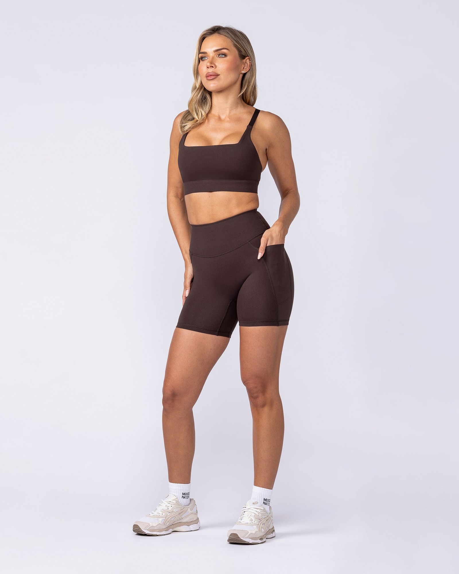 Booty Shaper Pocket Bike Shorts - Cocoa